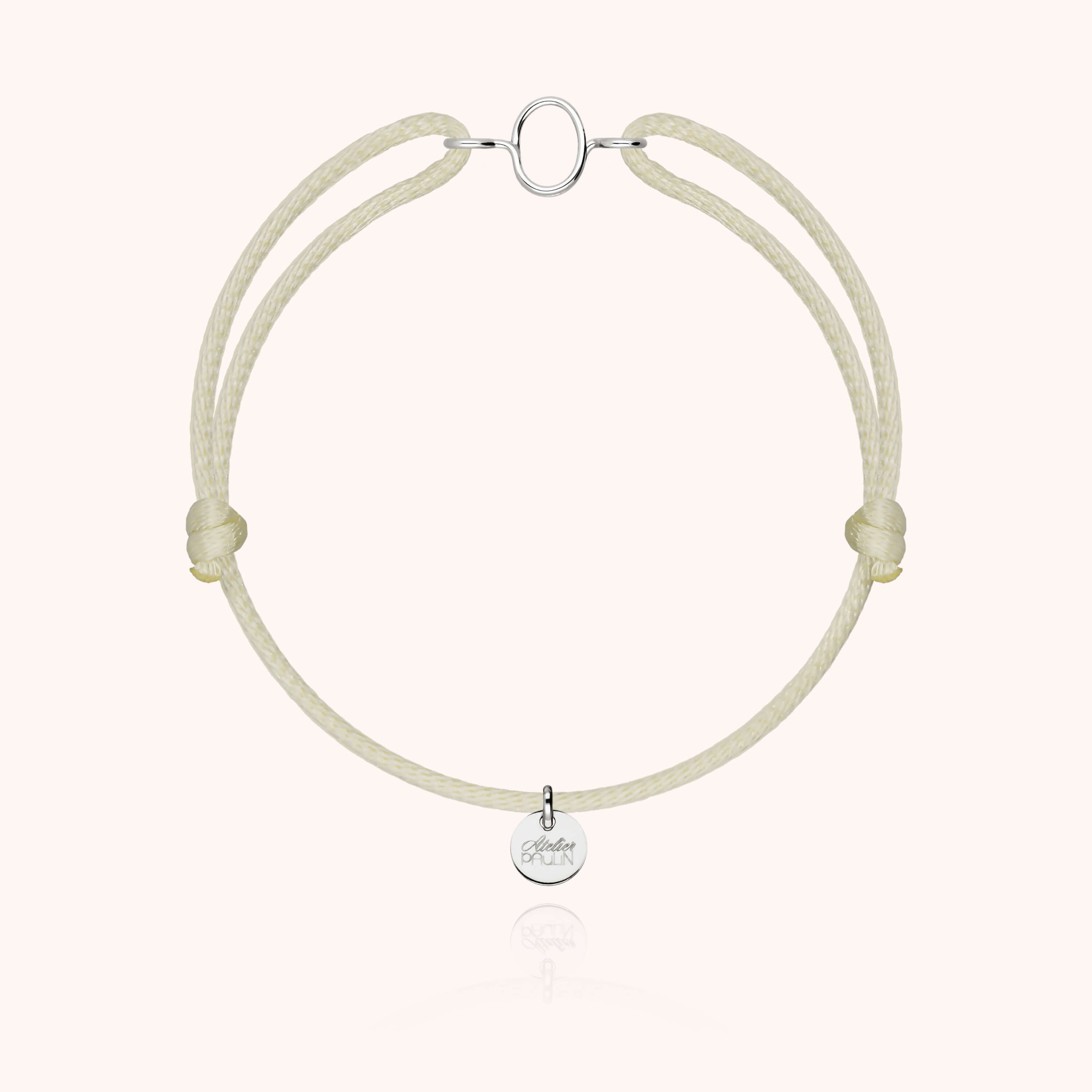 Bracciale con Cordino Iniziale - oro bianco 18 carati