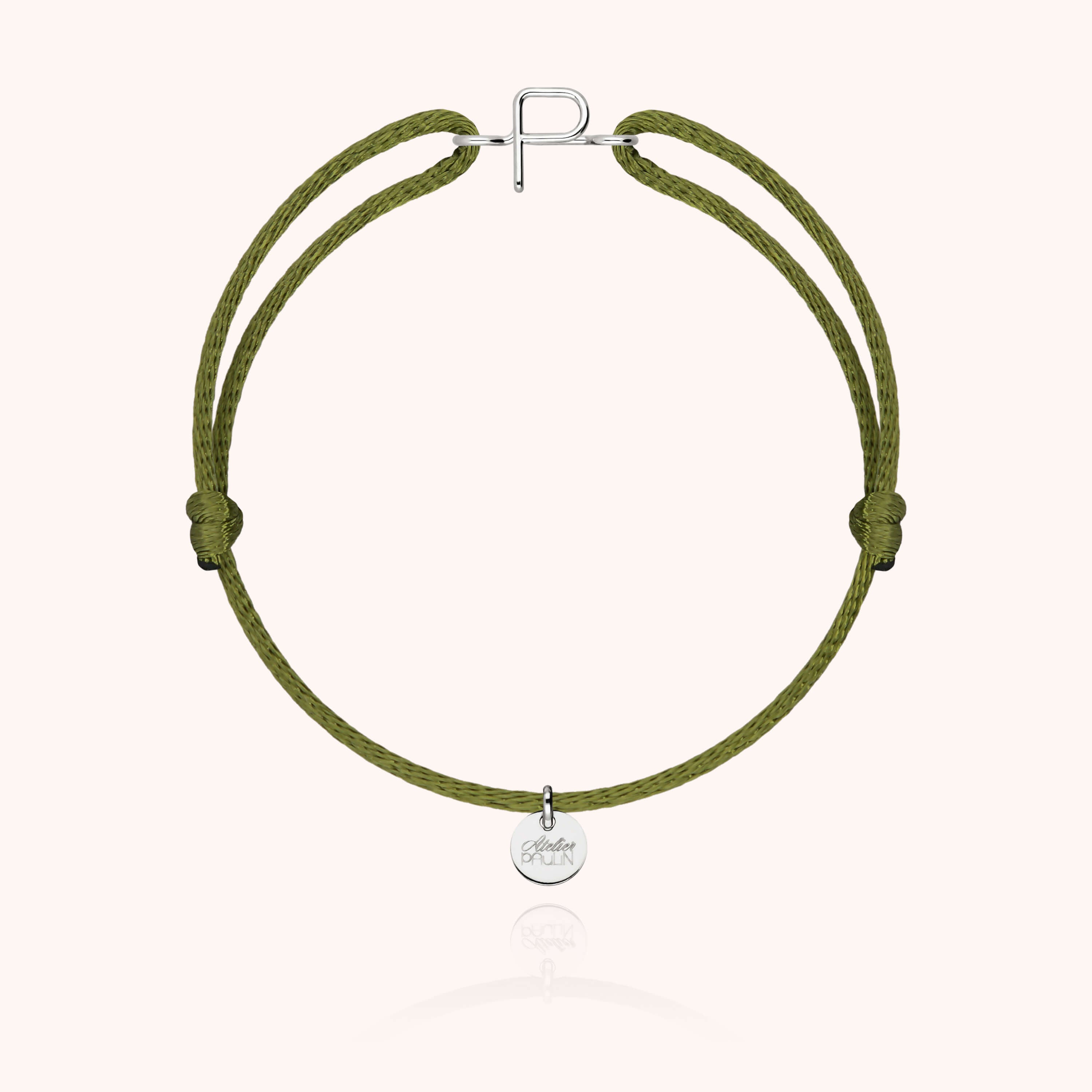 Bracciale con Cordino Iniziale - oro bianco 18 carati