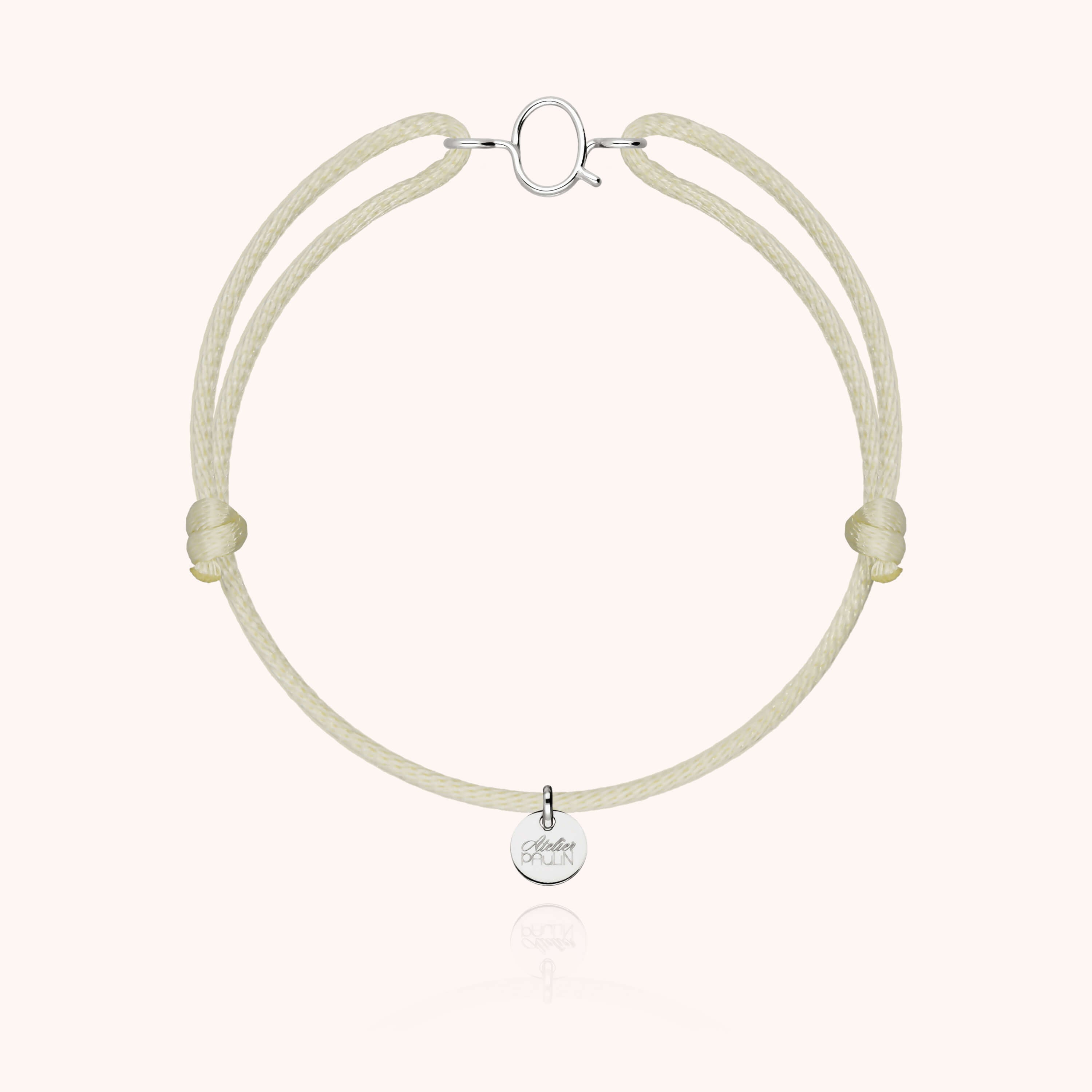 Bracciale con Cordino Iniziale - oro bianco 18 carati