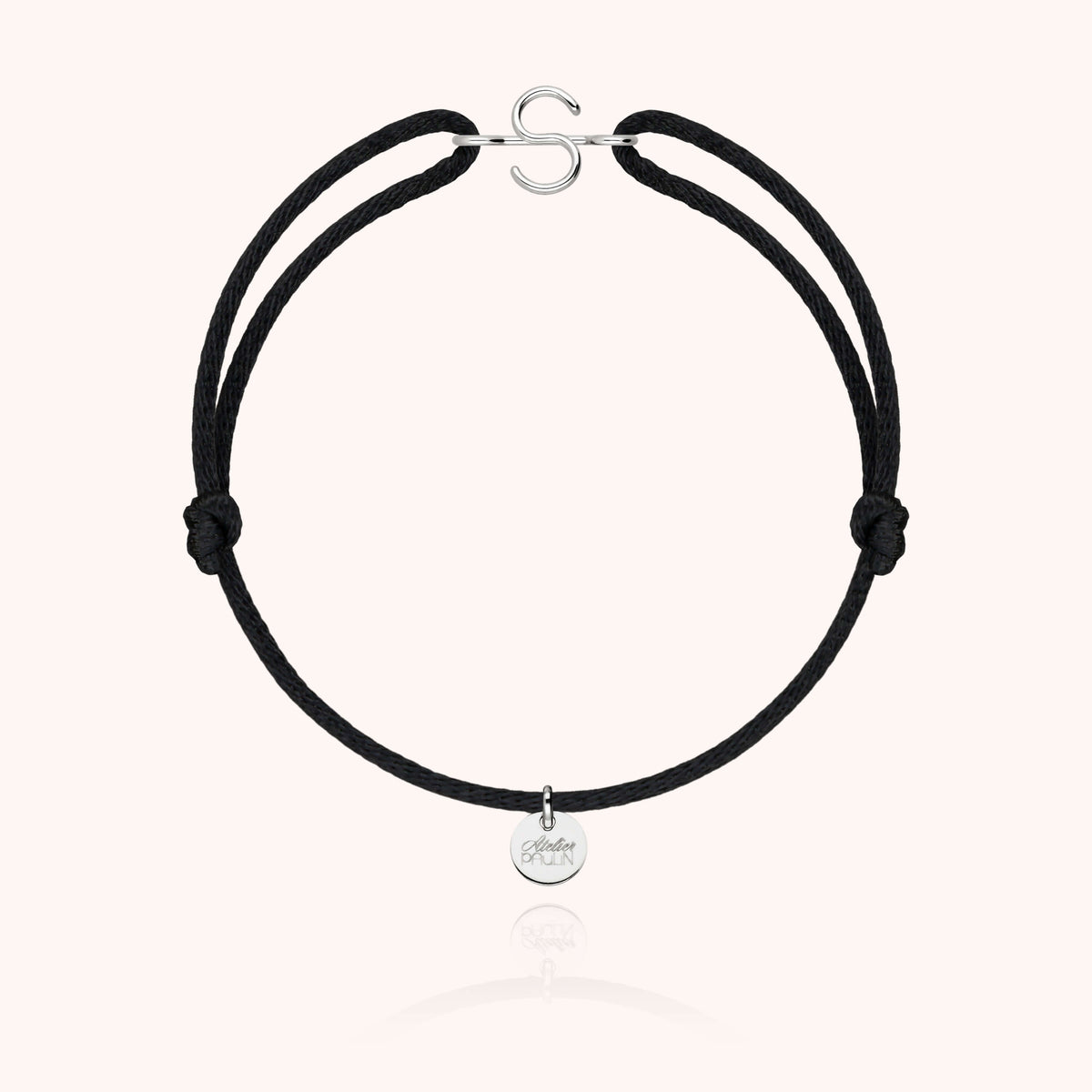 Armband Kordel Capitale Initiale aus 18K Weißgold — personalisierbares Armband Atelier Paulin