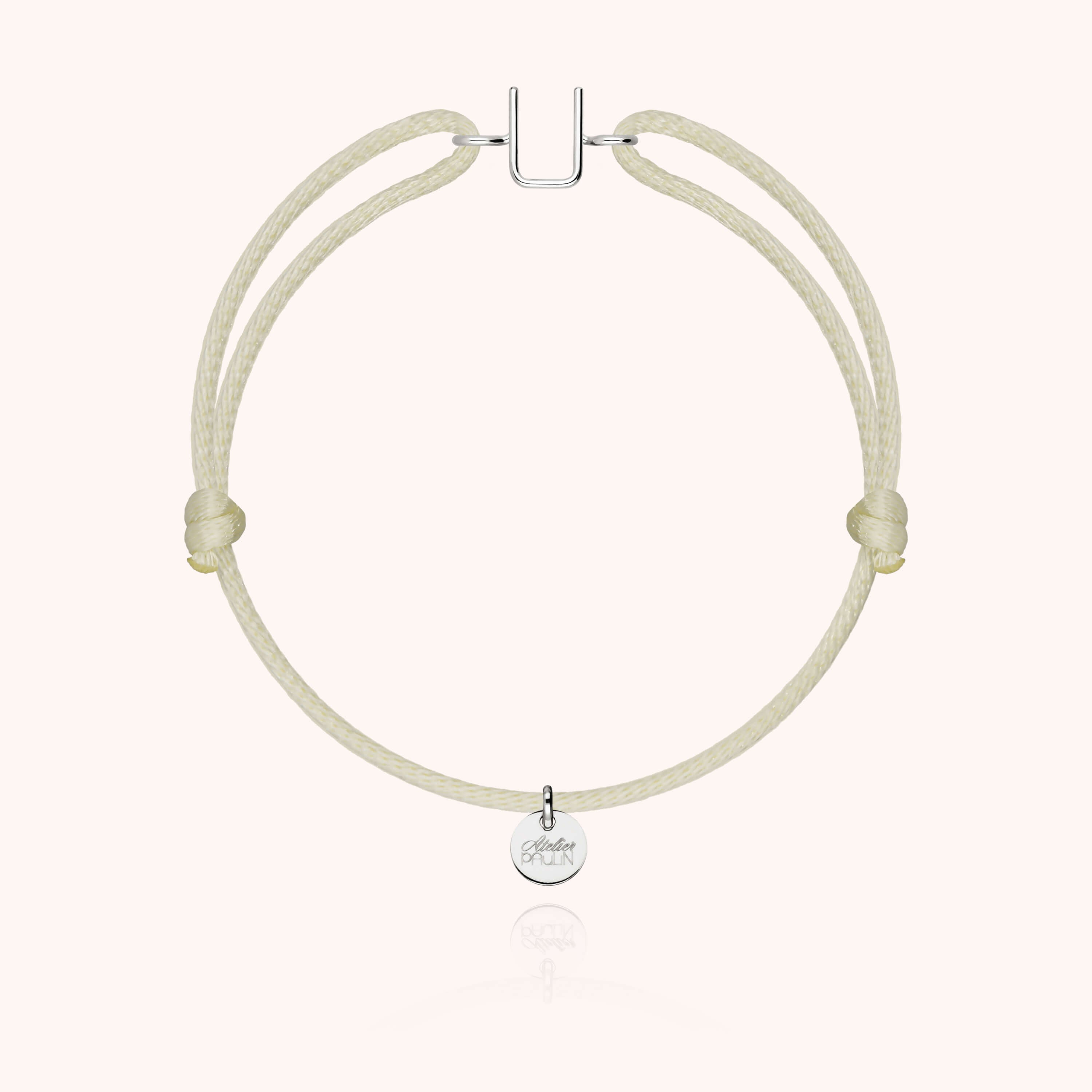 Bracciale con Cordino Iniziale - oro bianco 18 carati