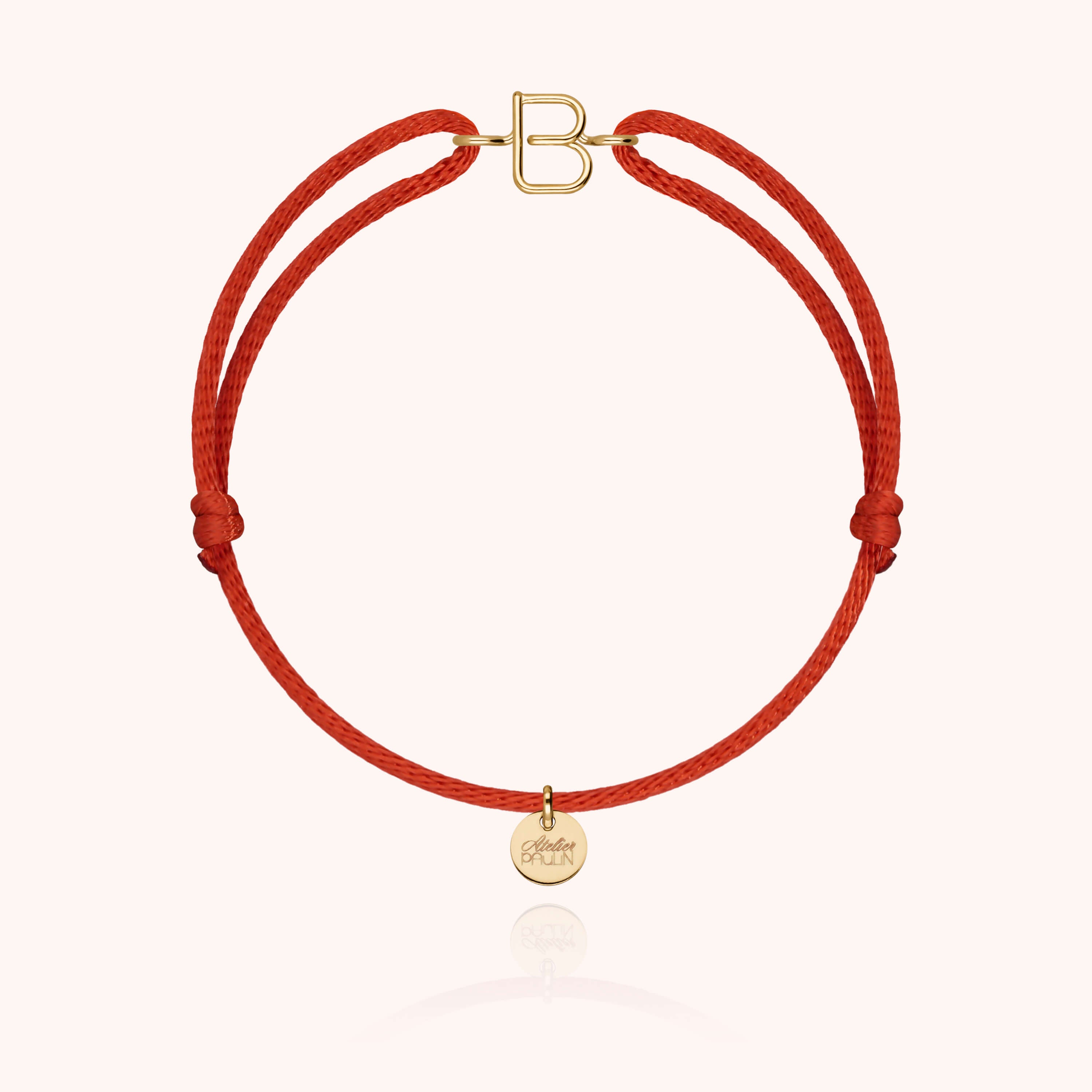 Initial Cord Bracelet - 18k yellow gold