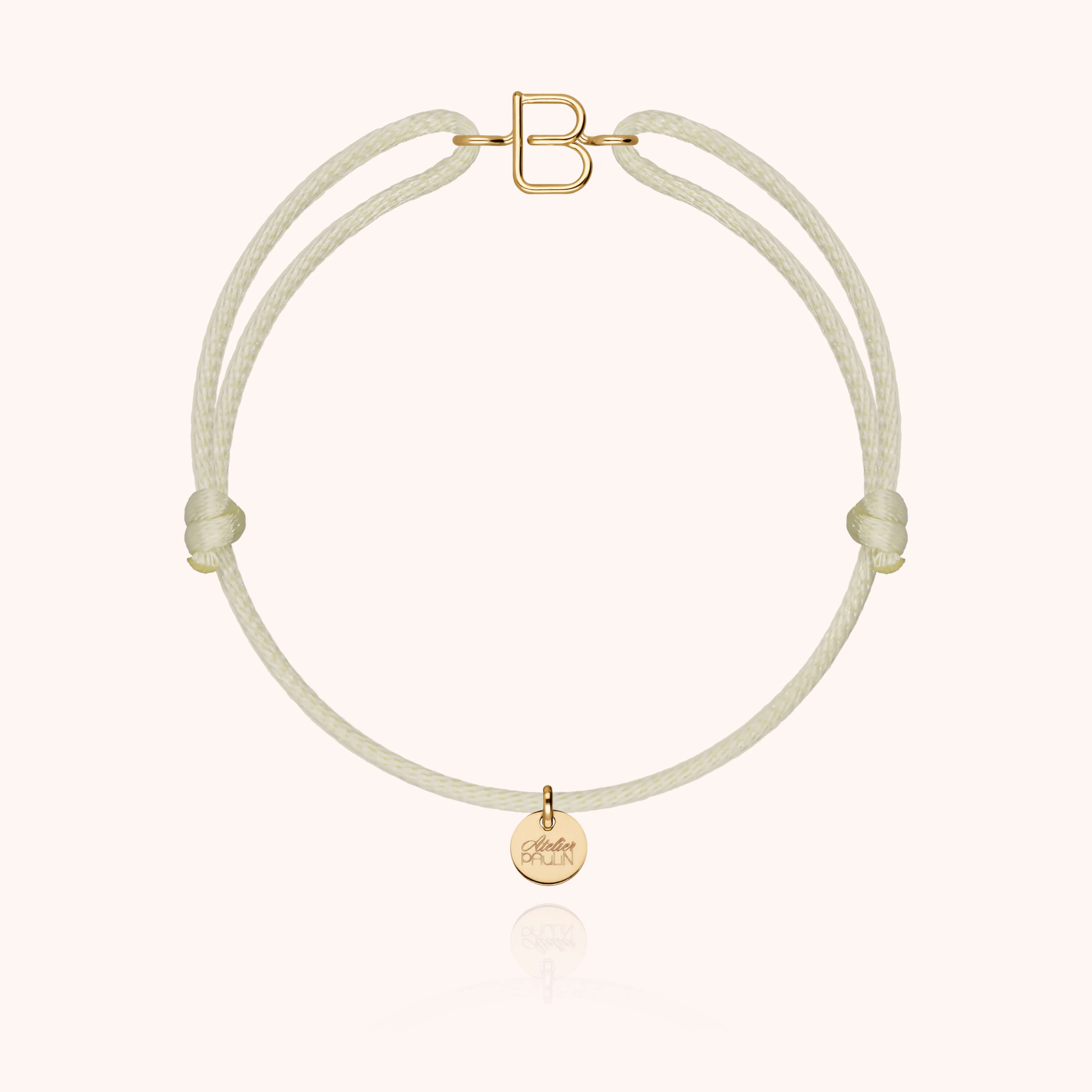 Initial Cord Bracelet - 18k yellow gold