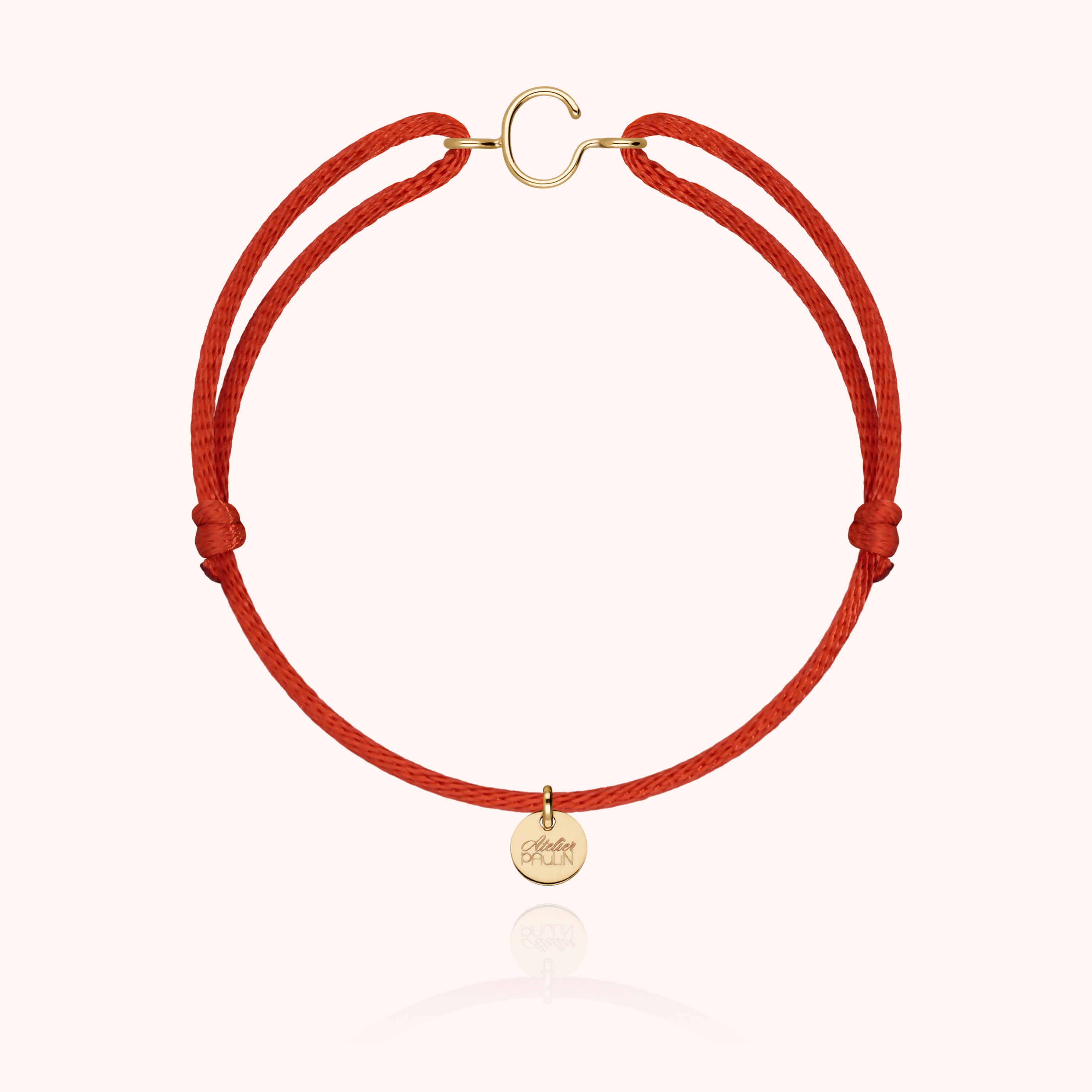 Initial Cord Bracelet - 18k yellow gold