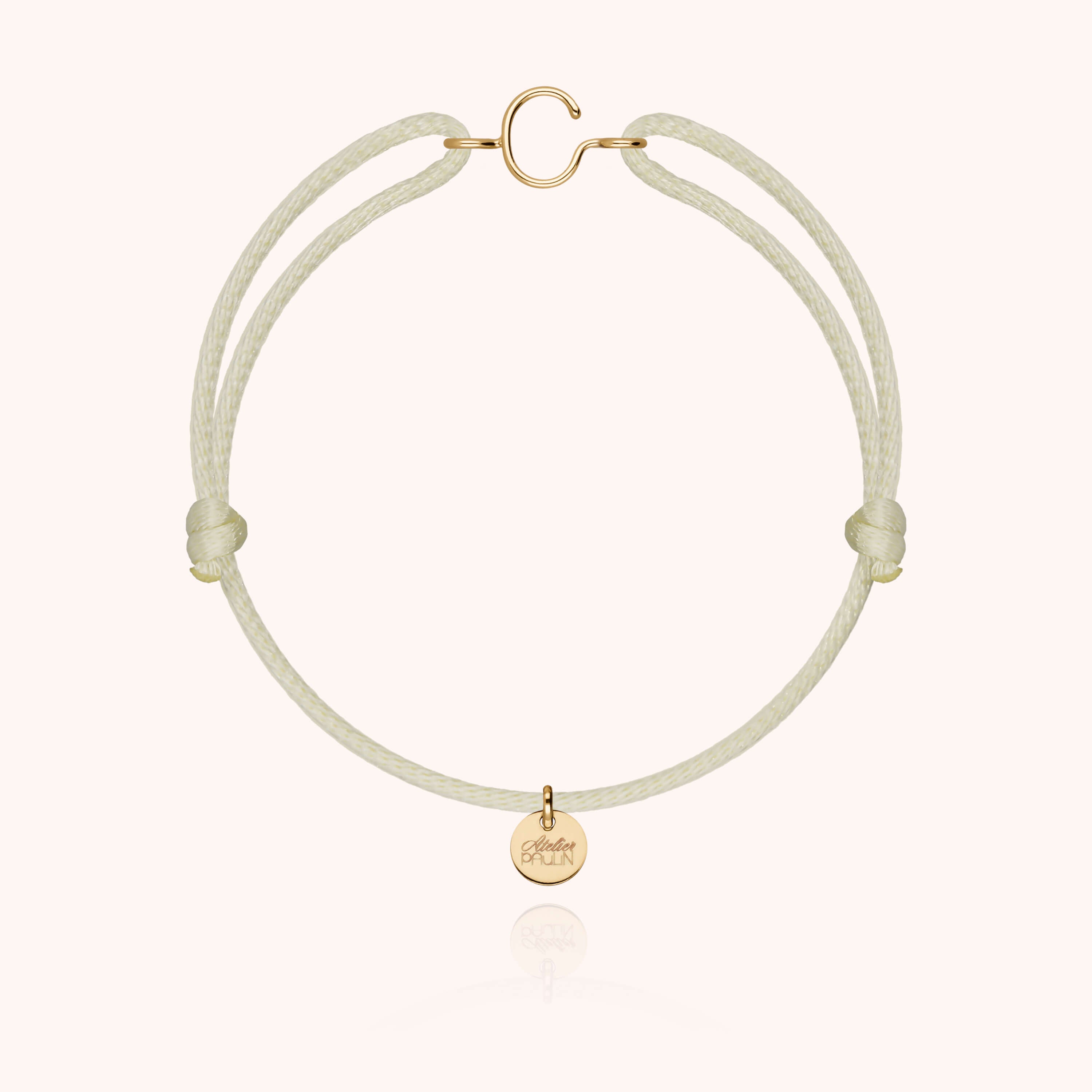 Initial Cord Bracelet - 18k yellow gold