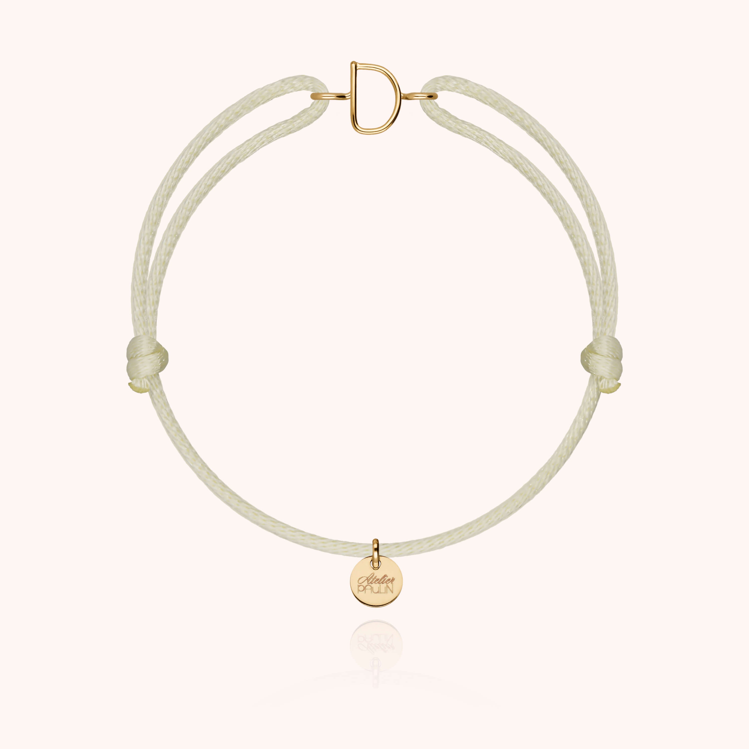 Initial Cord Bracelet - 18k yellow gold