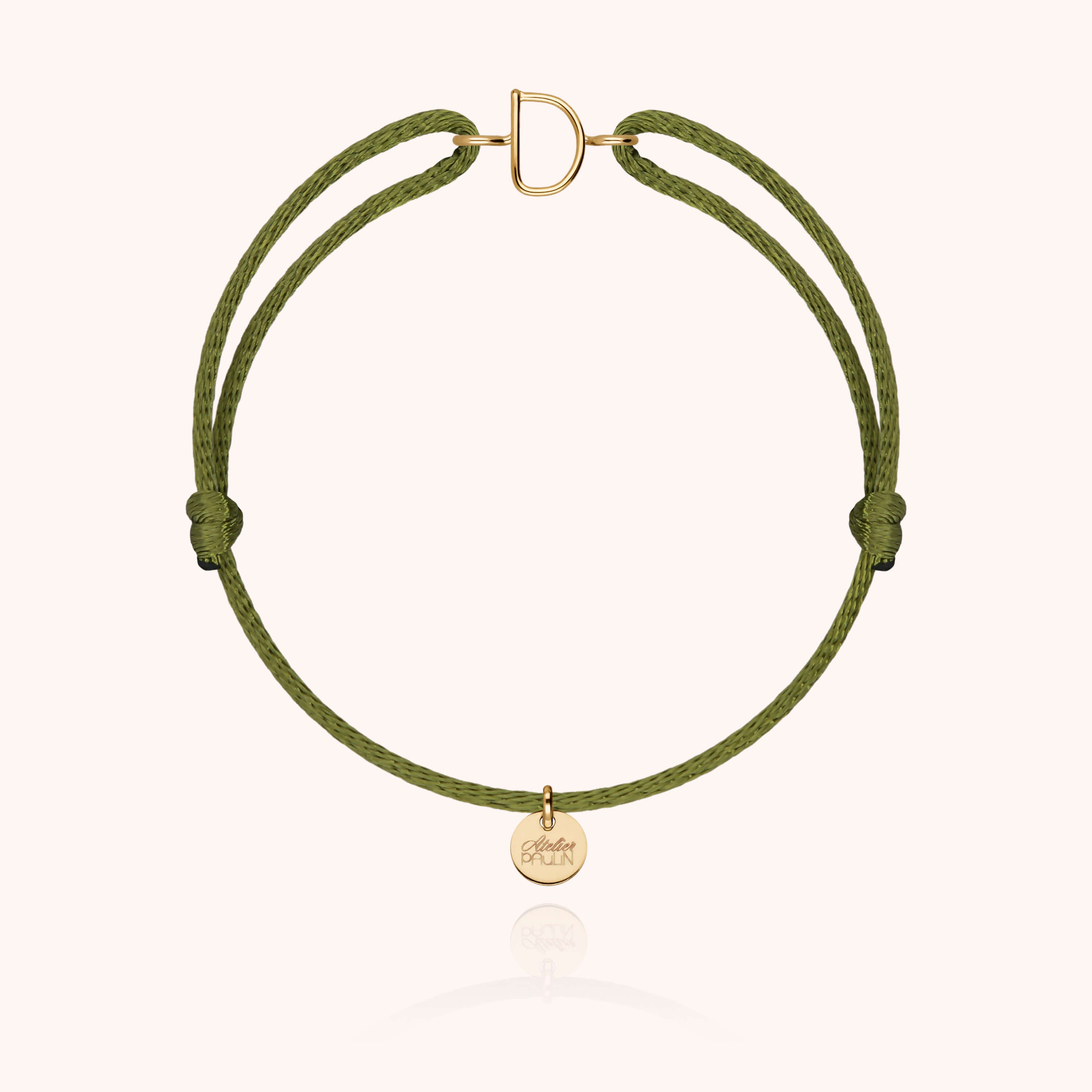 Initial Cord Bracelet - 18k yellow gold