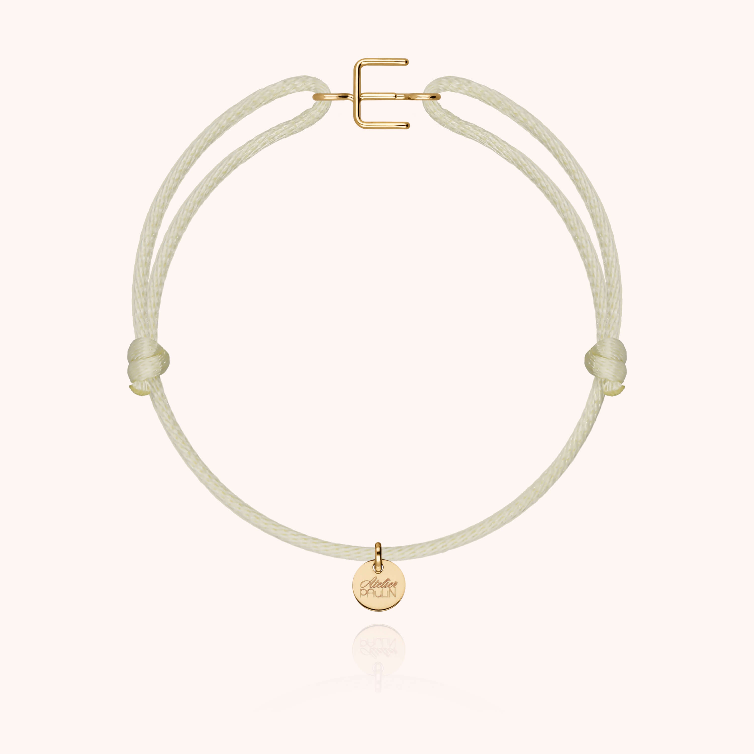 Initial Cord Bracelet - 18k yellow gold