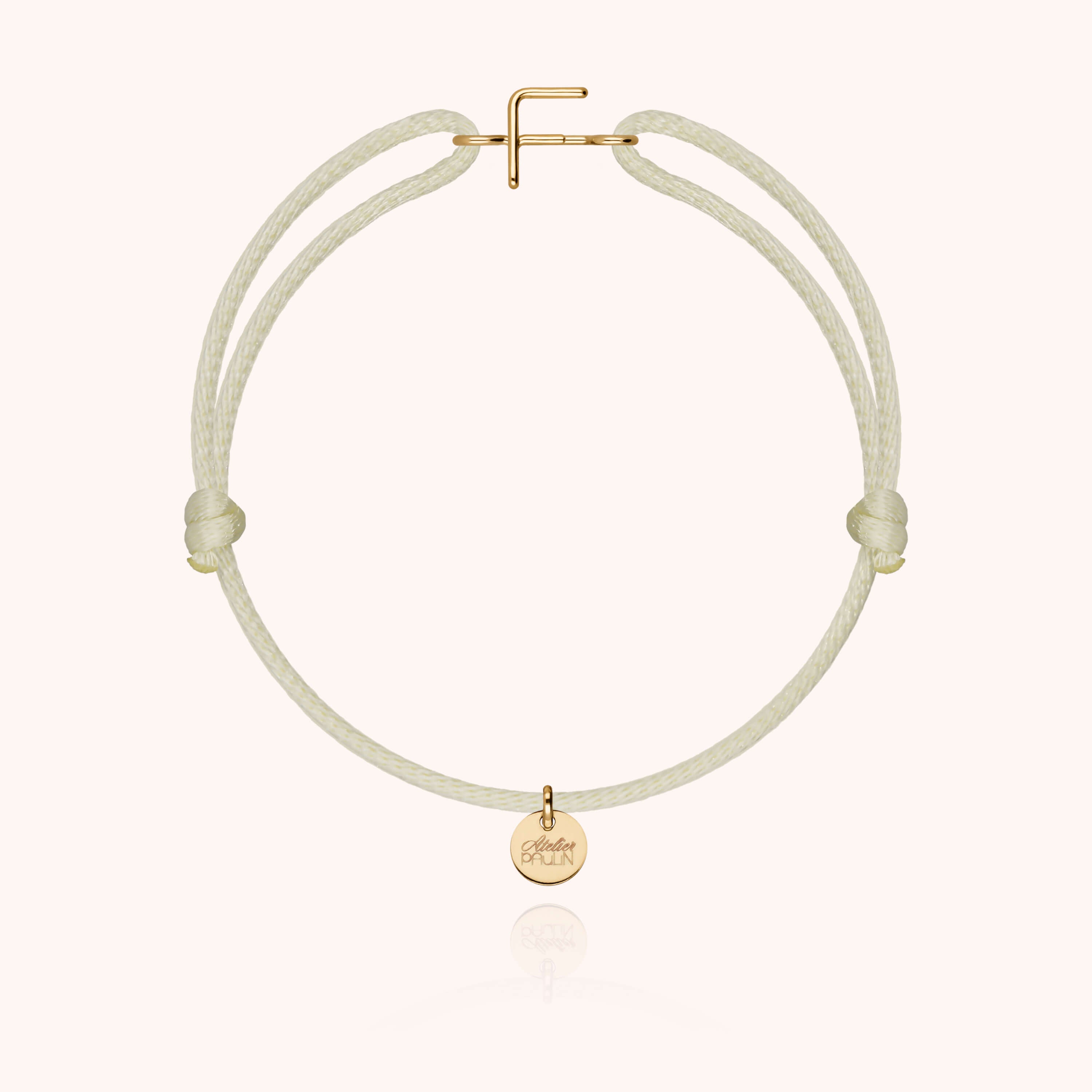 Initial Cord Bracelet - 18k yellow gold