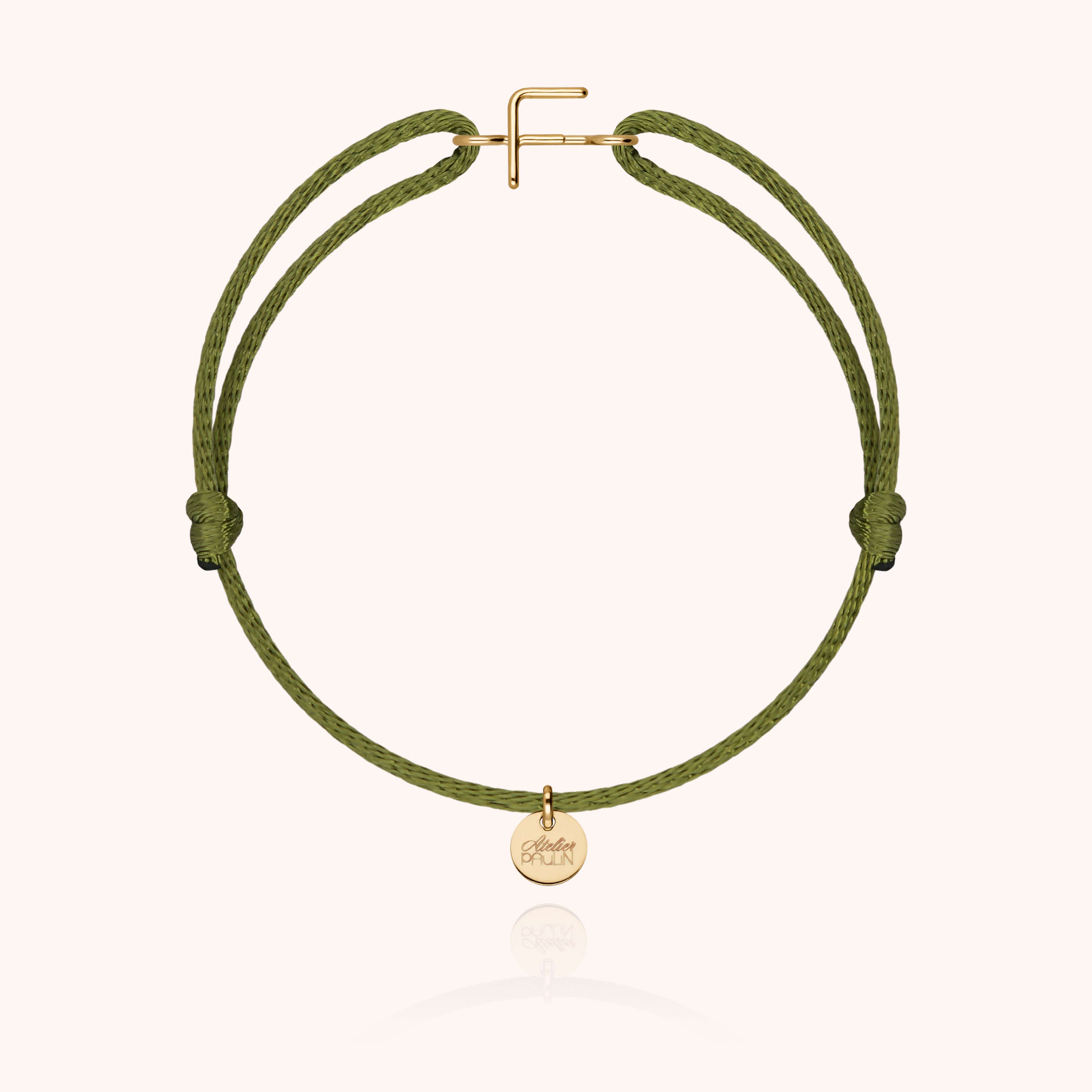 Initial Cord Bracelet - 18k yellow gold