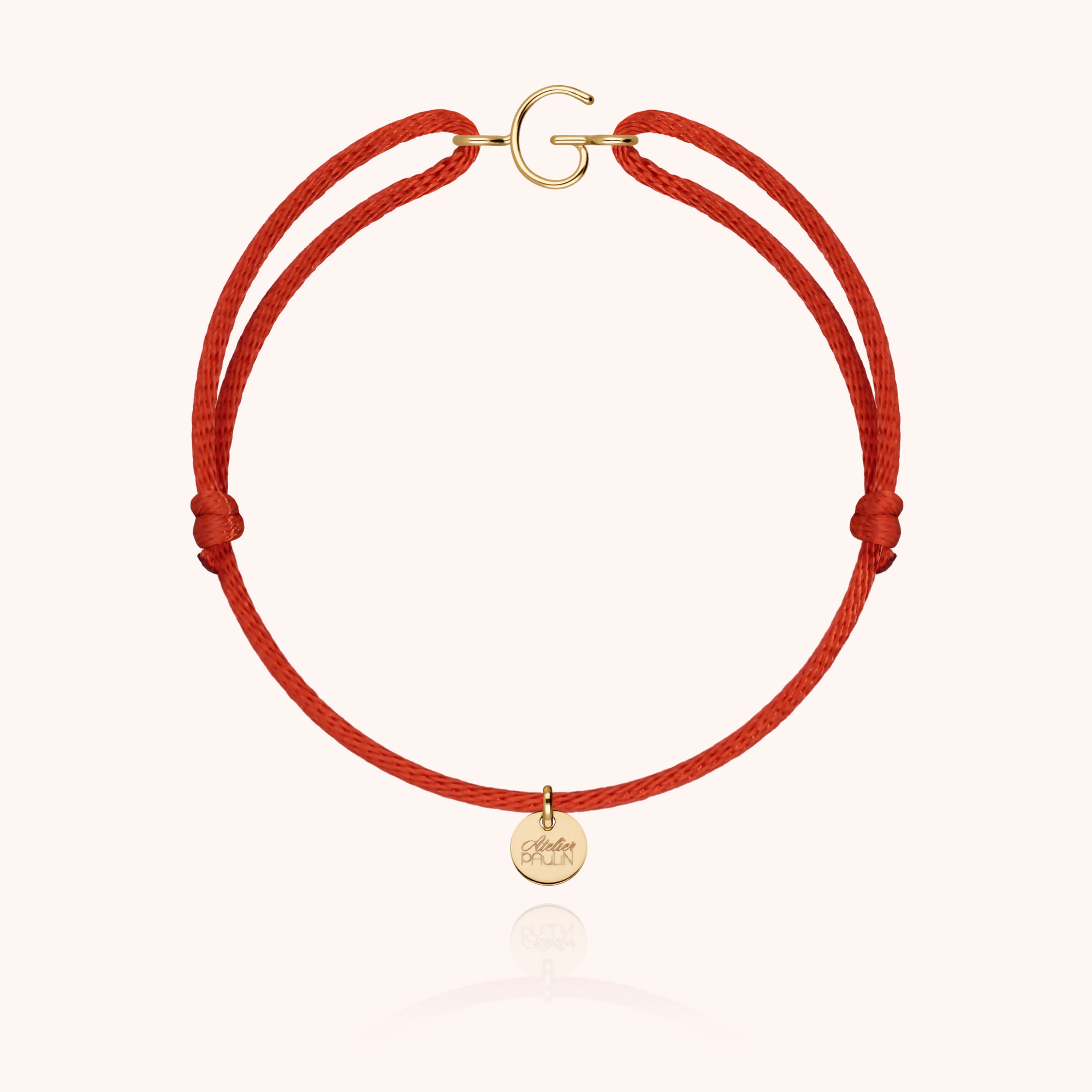 Initial Cord Bracelet - 18k yellow gold