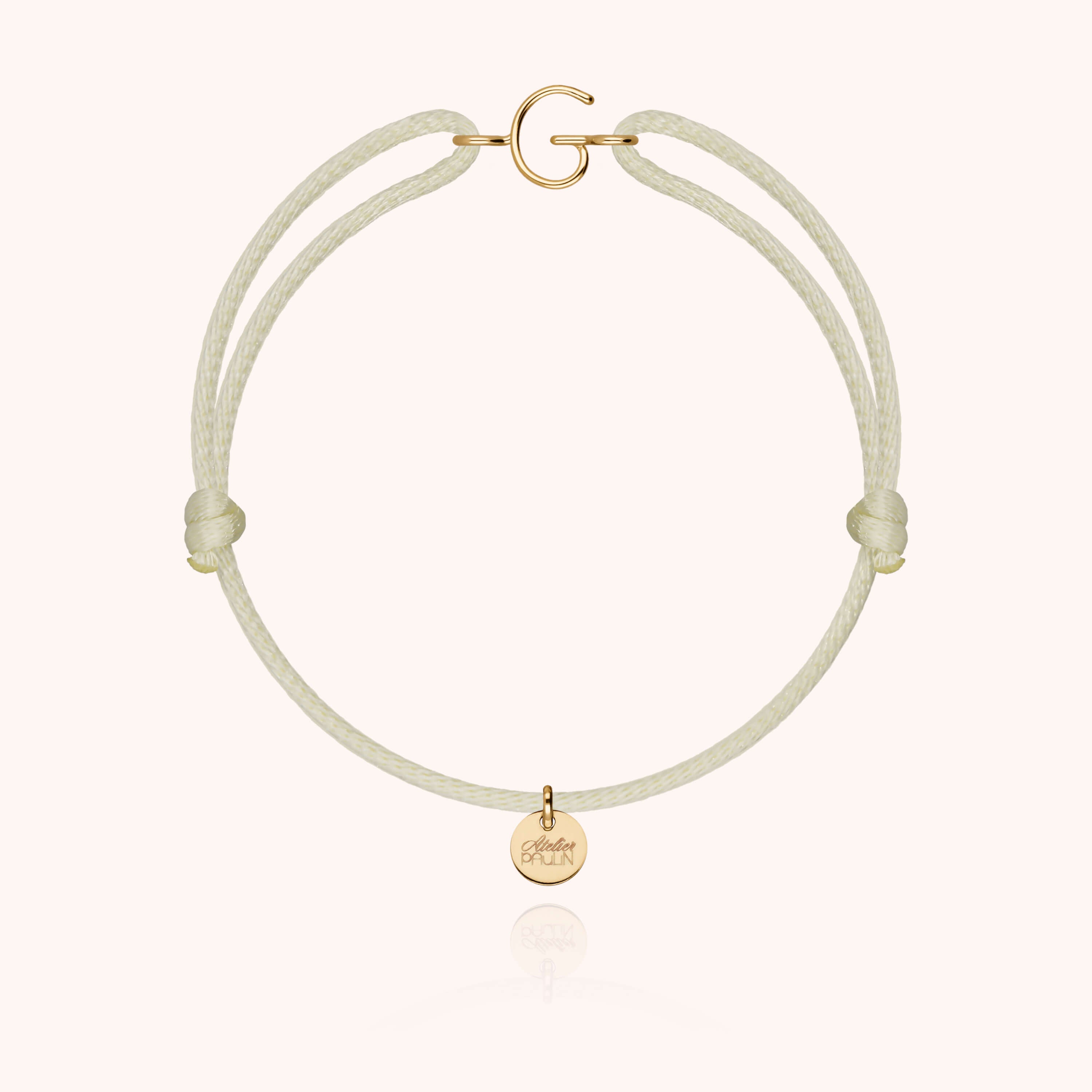 Initial Cord Bracelet - 18k yellow gold