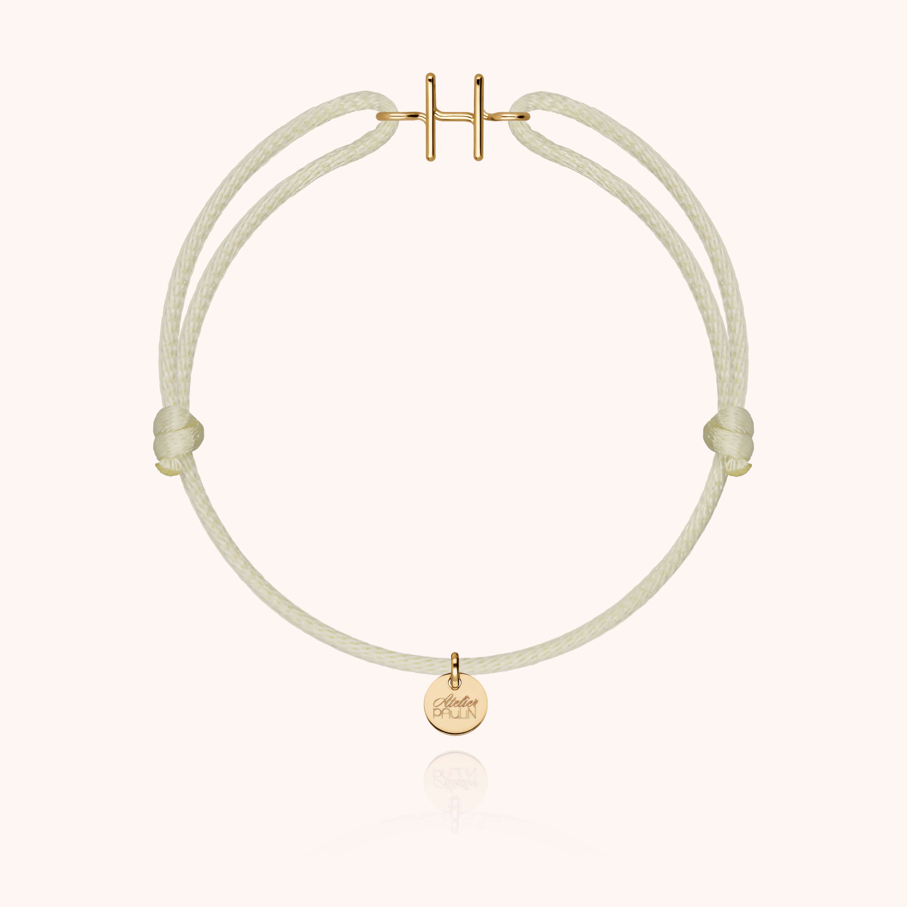 Initial Cord Bracelet - 18k yellow gold