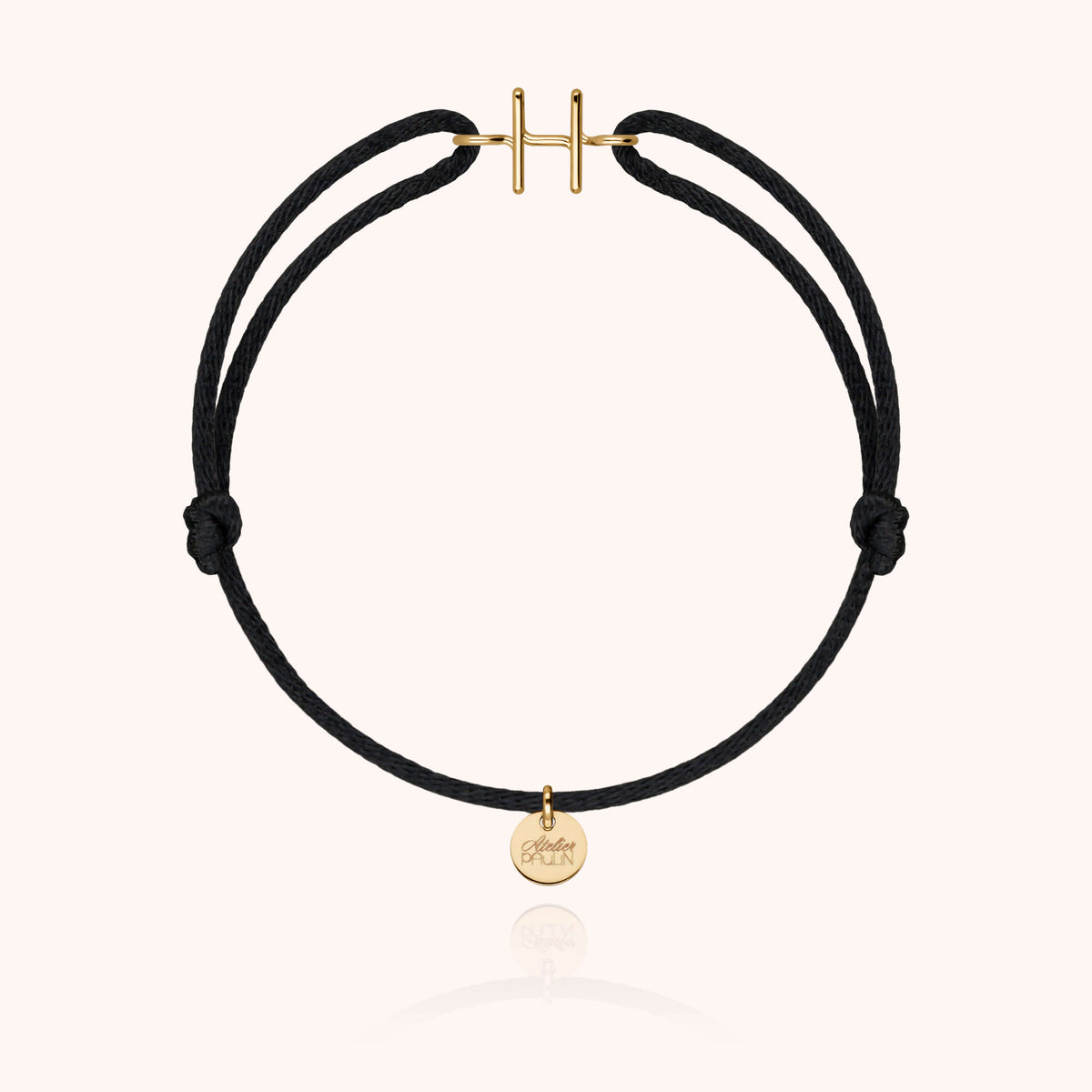 Kordelarmband Capitale Initiale aus 18K Gelbgold — personalisierbares Armband Atelier Paulin