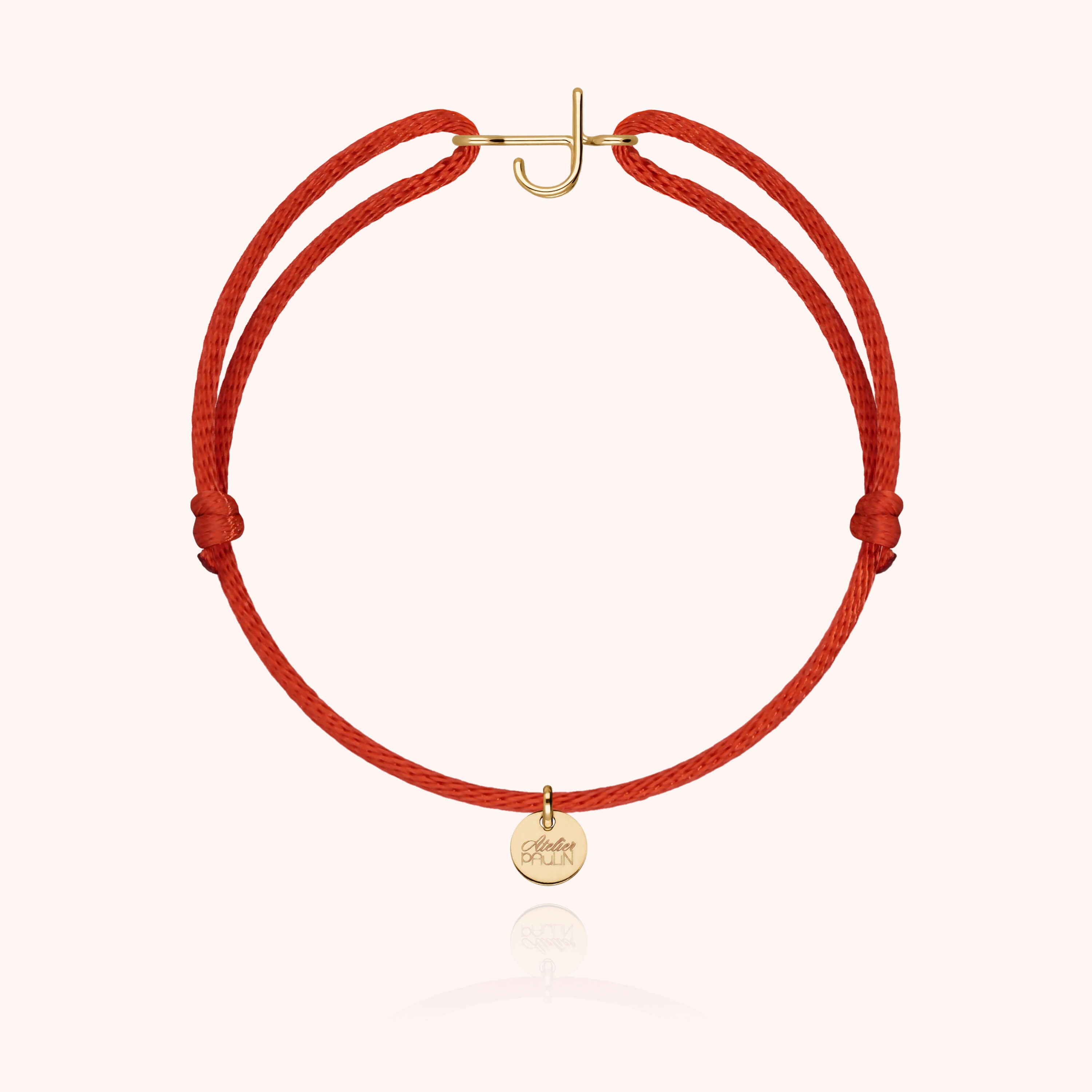 Initial Cord Bracelet - 18k yellow gold