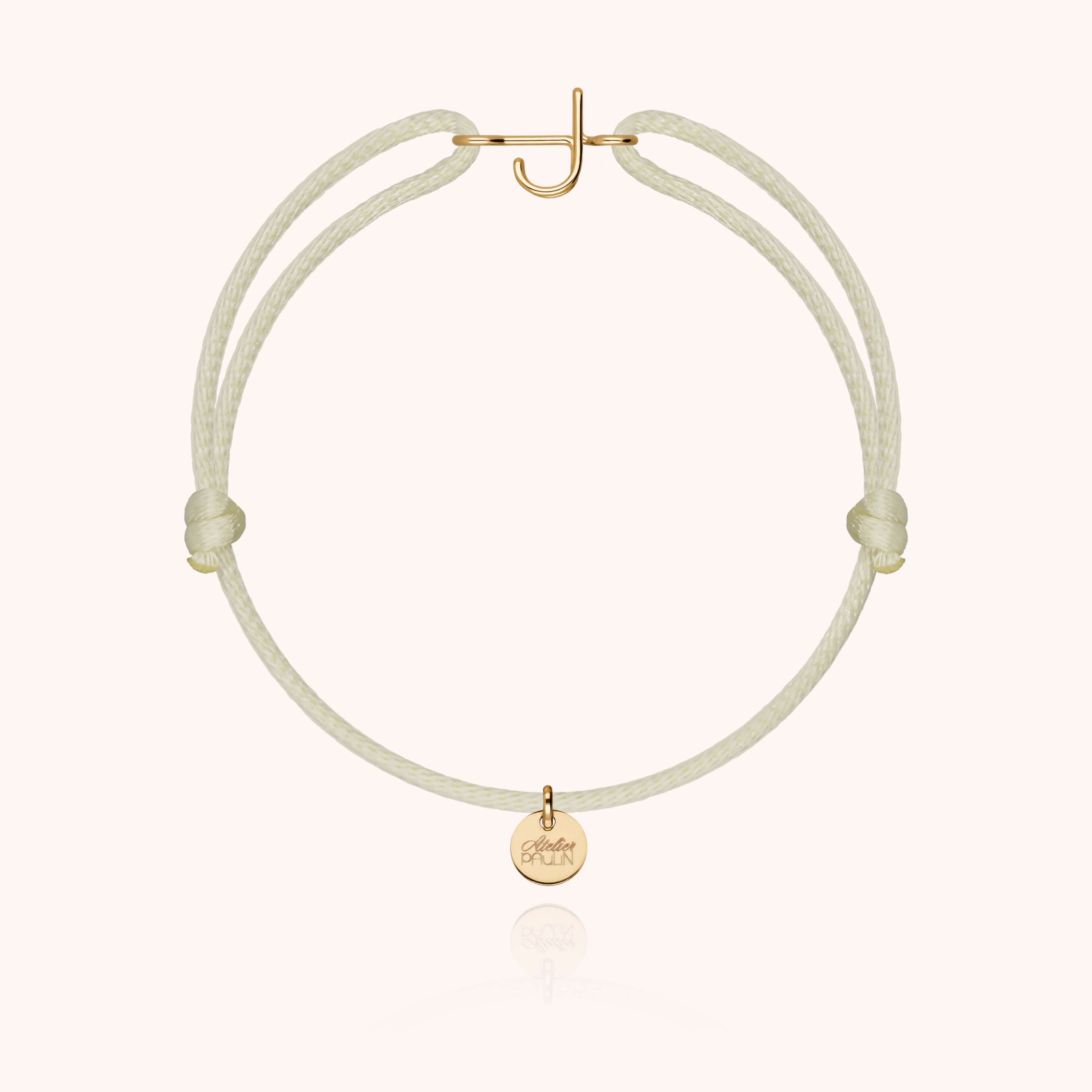 Initial Cord Bracelet - 18k yellow gold