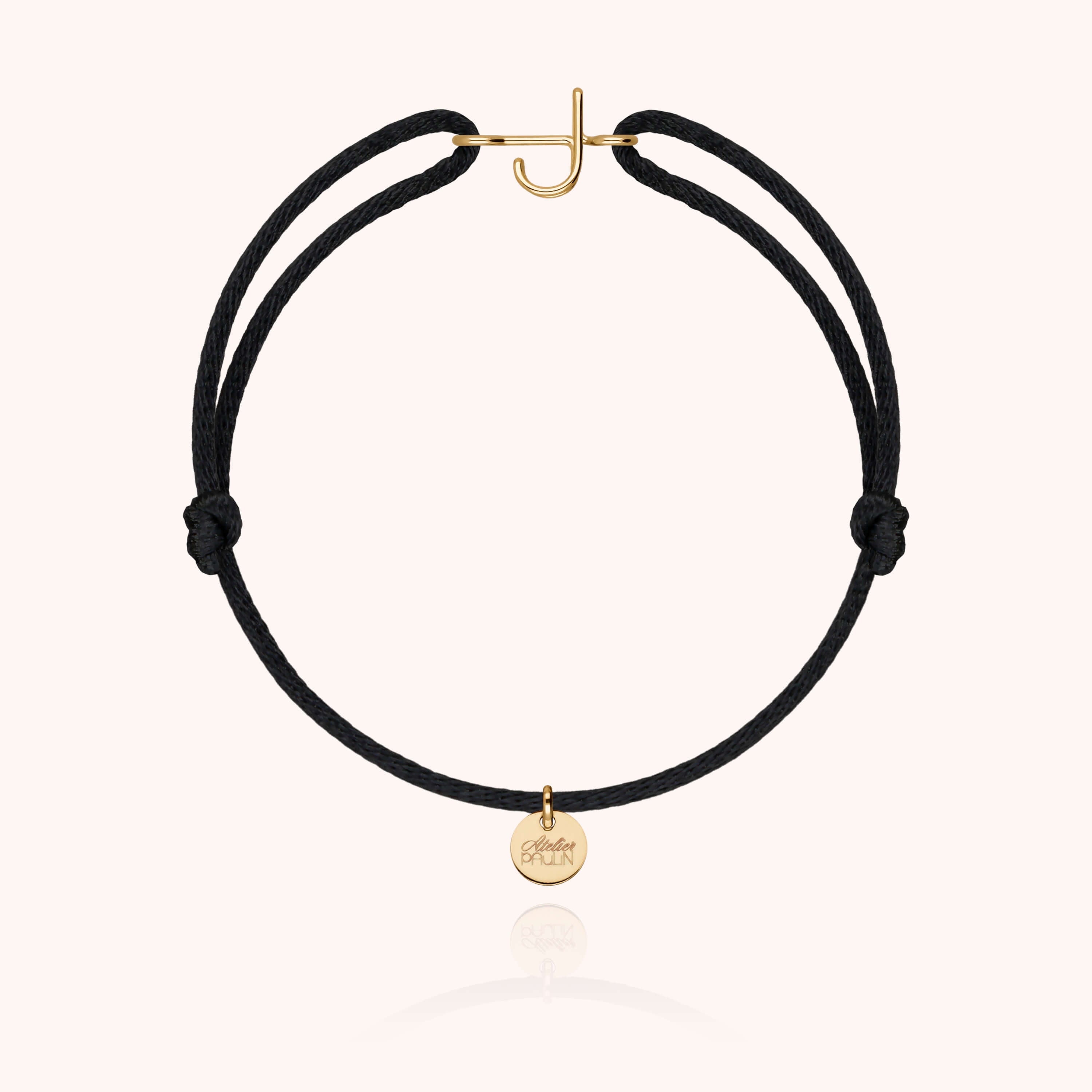 Initial Cord Bracelet - 18k yellow gold