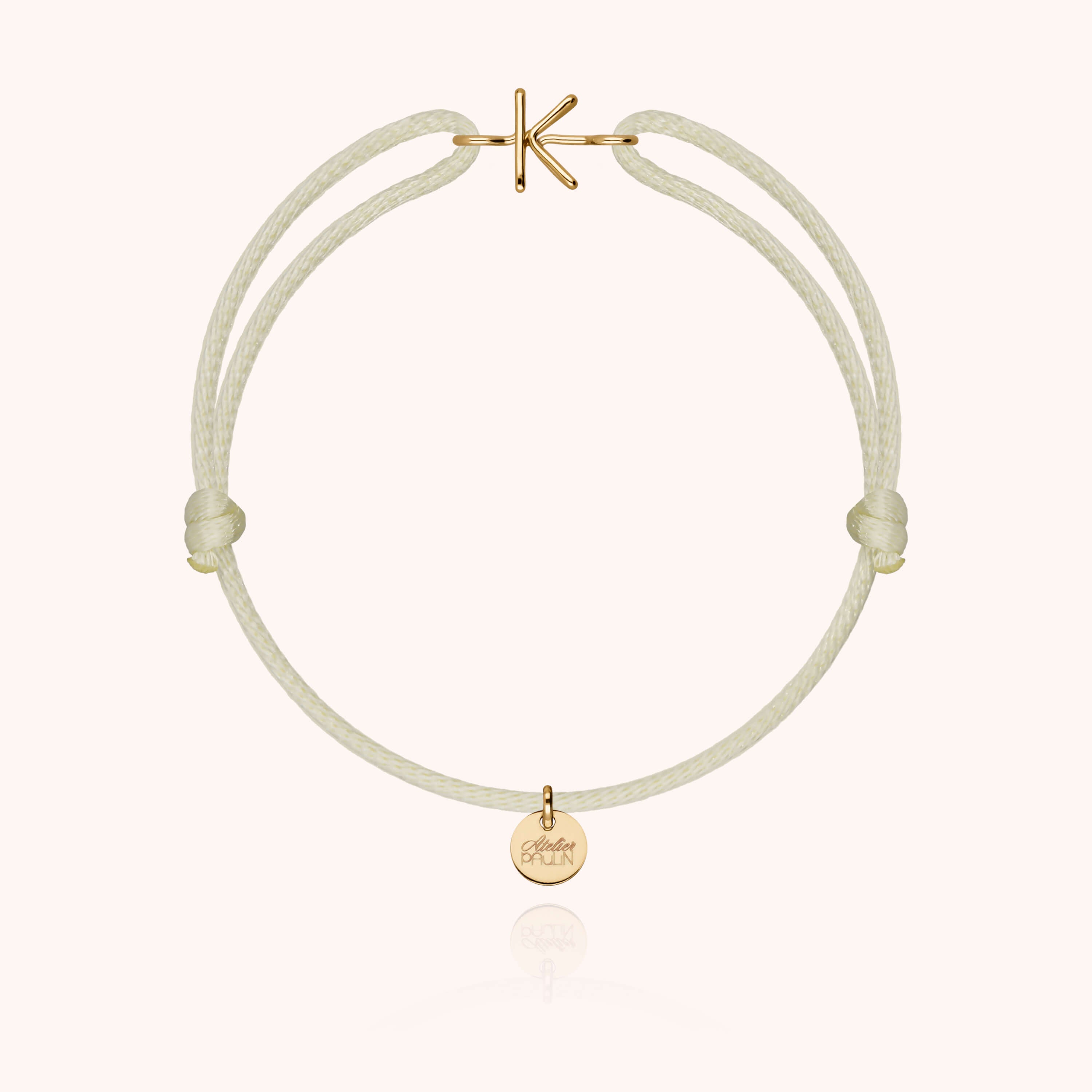 Initial Cord Bracelet - 18k yellow gold