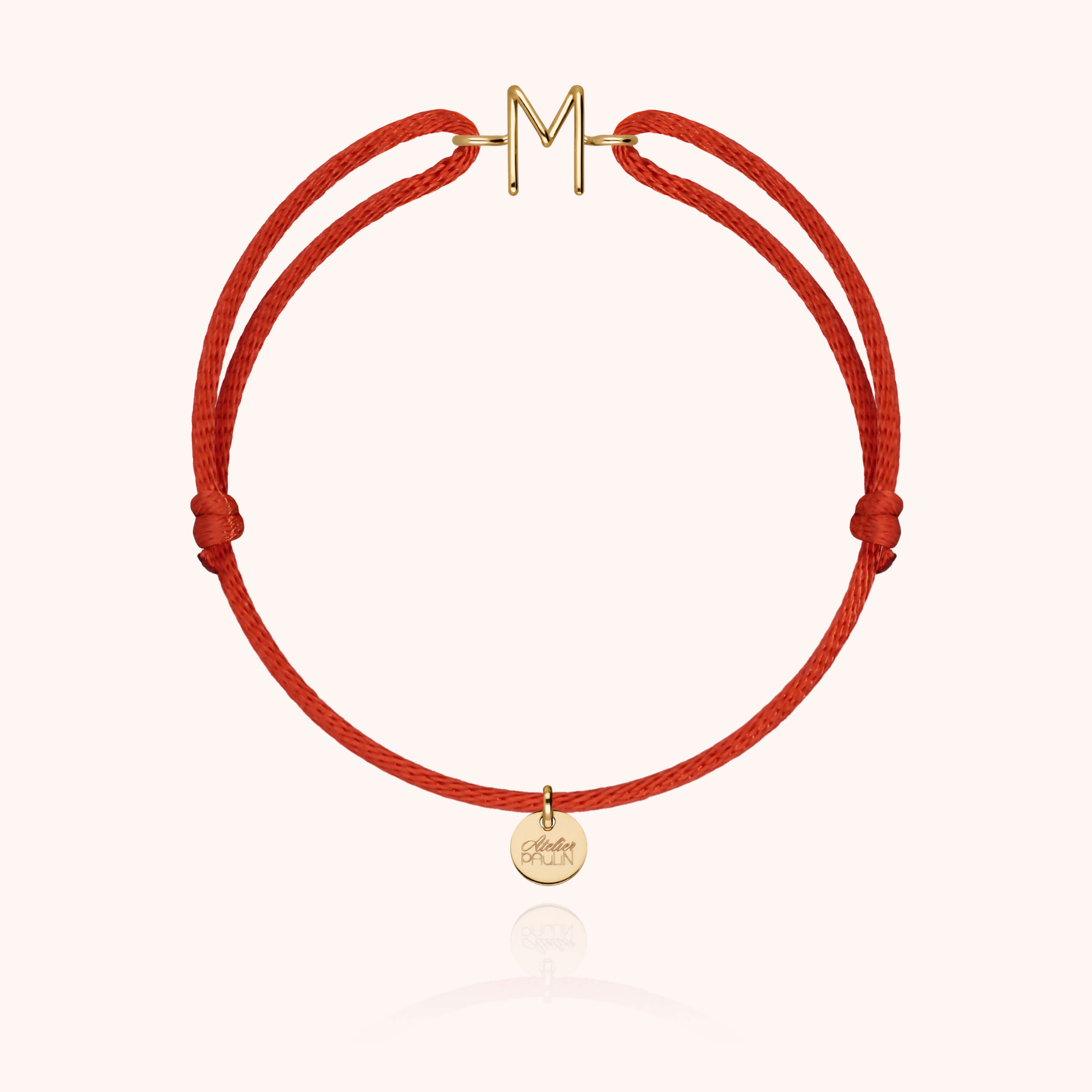 Initial Cord Bracelet - 18k yellow gold