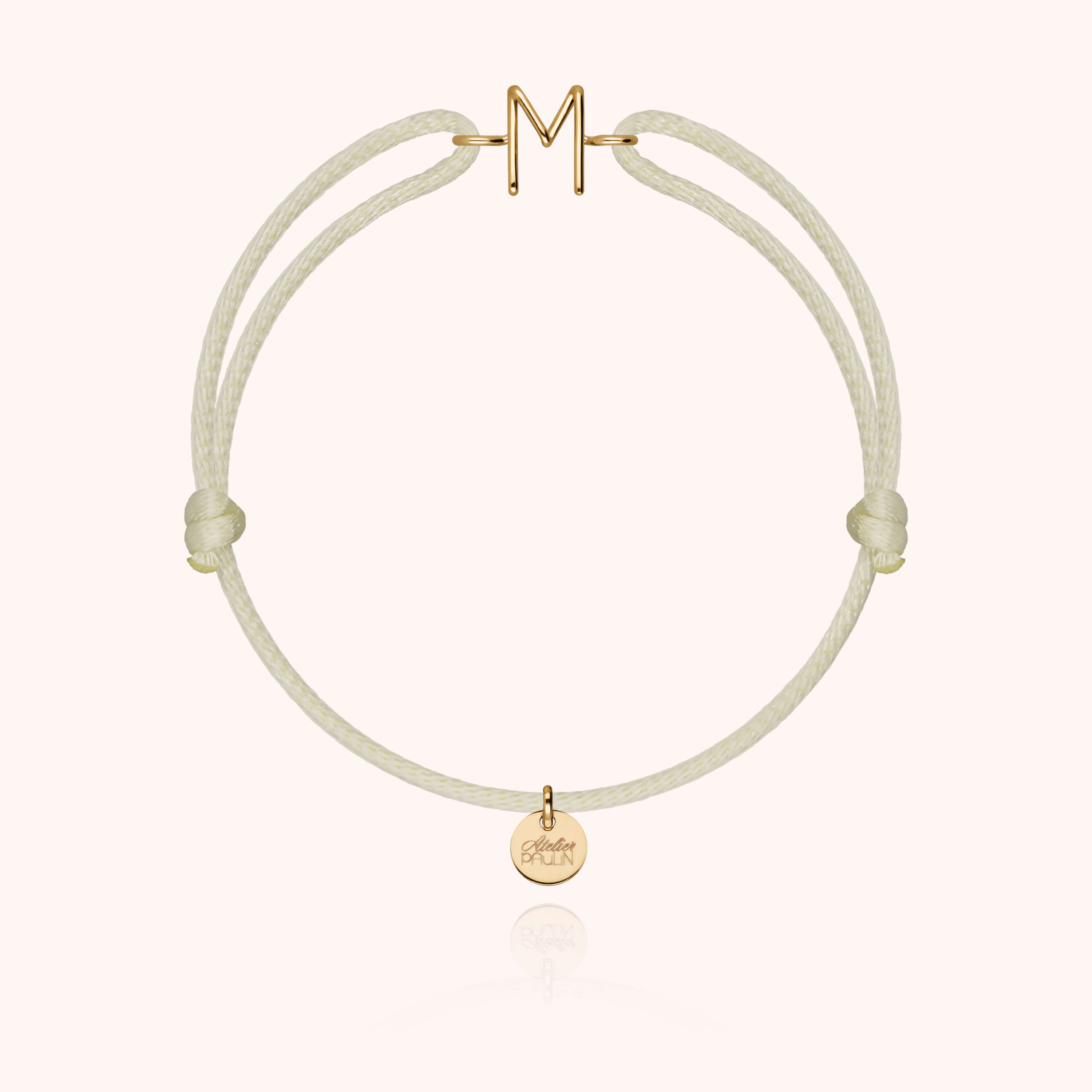 Initial Cord Bracelet - 18k yellow gold