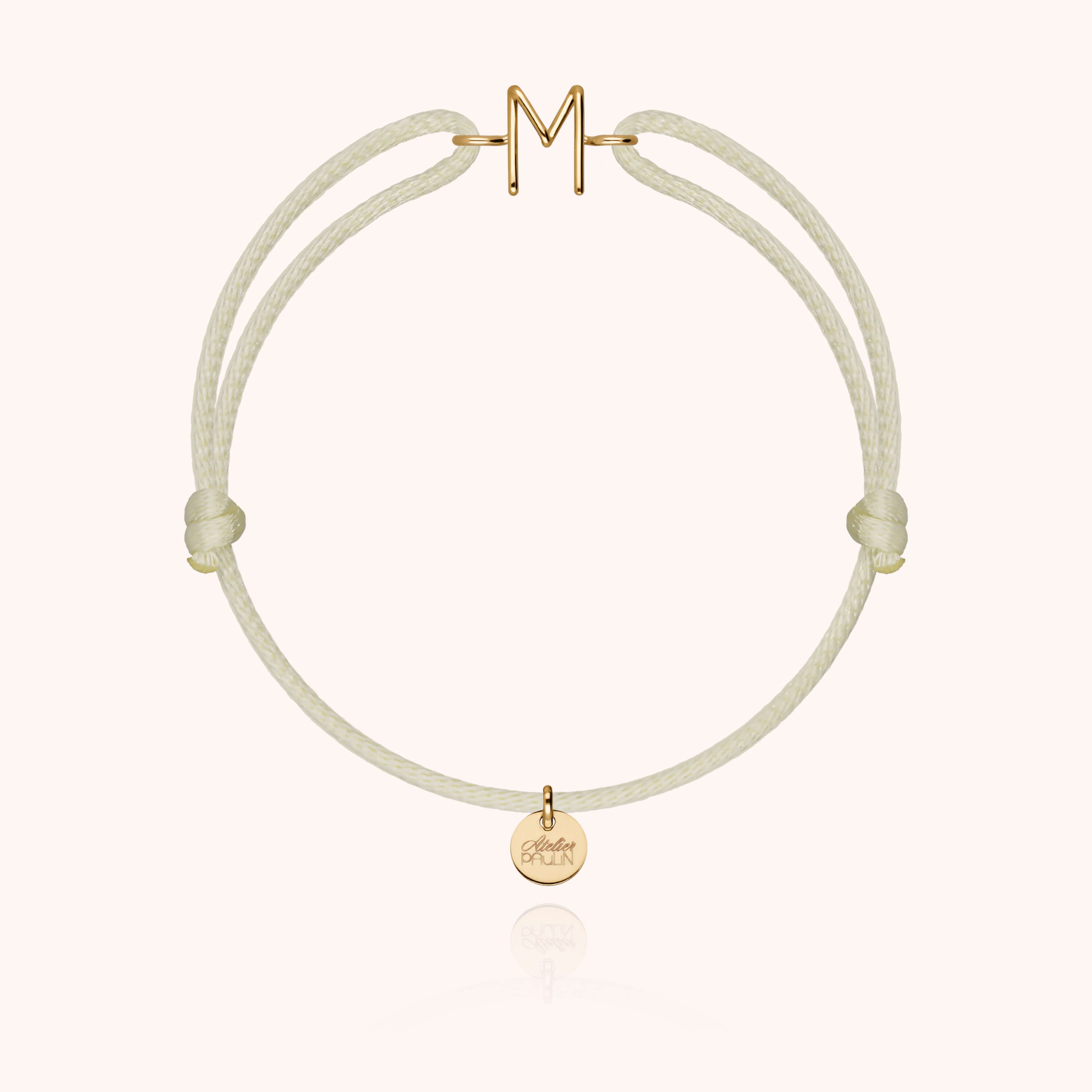 Bracelet Cordon Capitale Initiale — cadeau de luxe fait main Paris