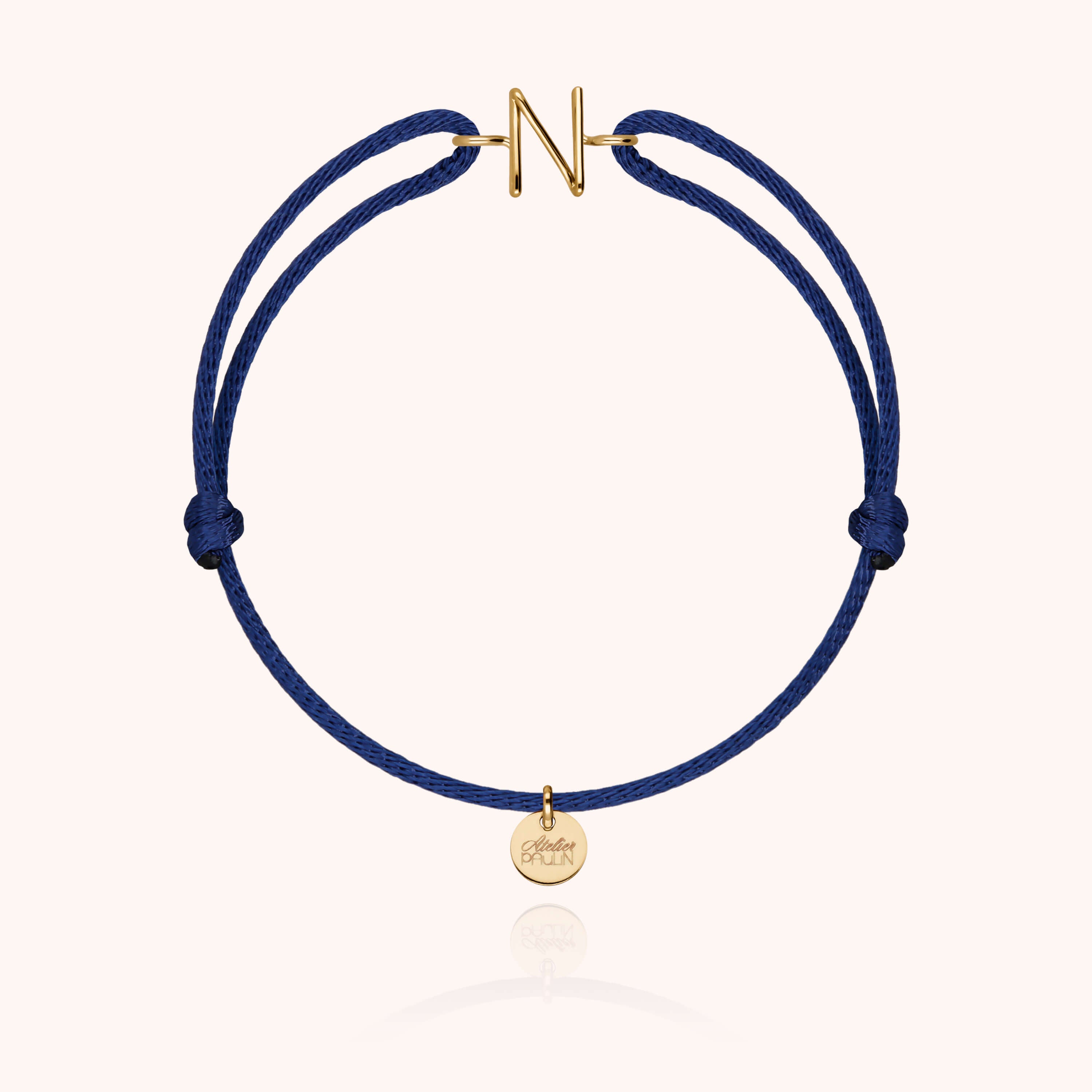 Initial Cord Bracelet - 18k yellow gold