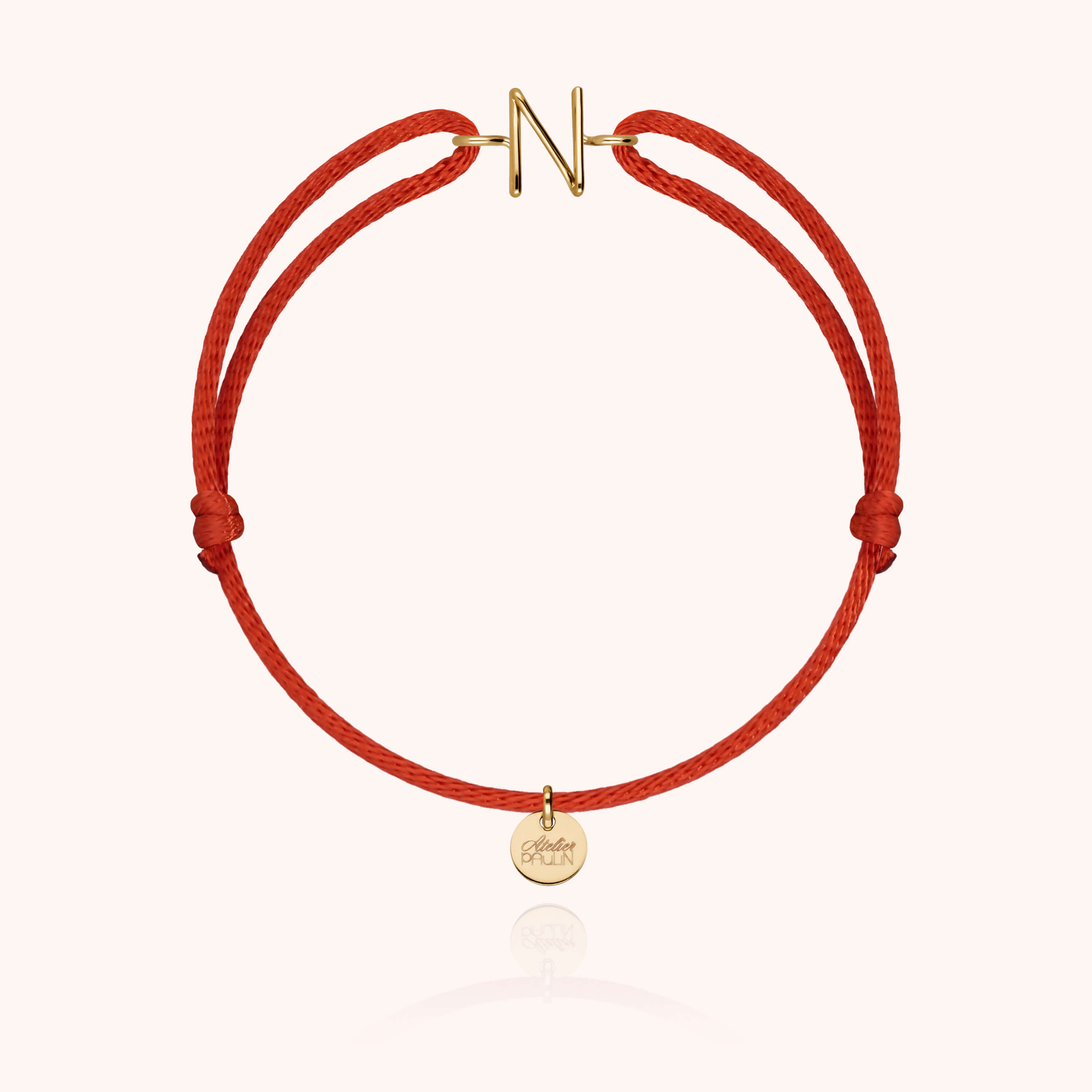 Initial Cord Bracelet - 18k yellow gold