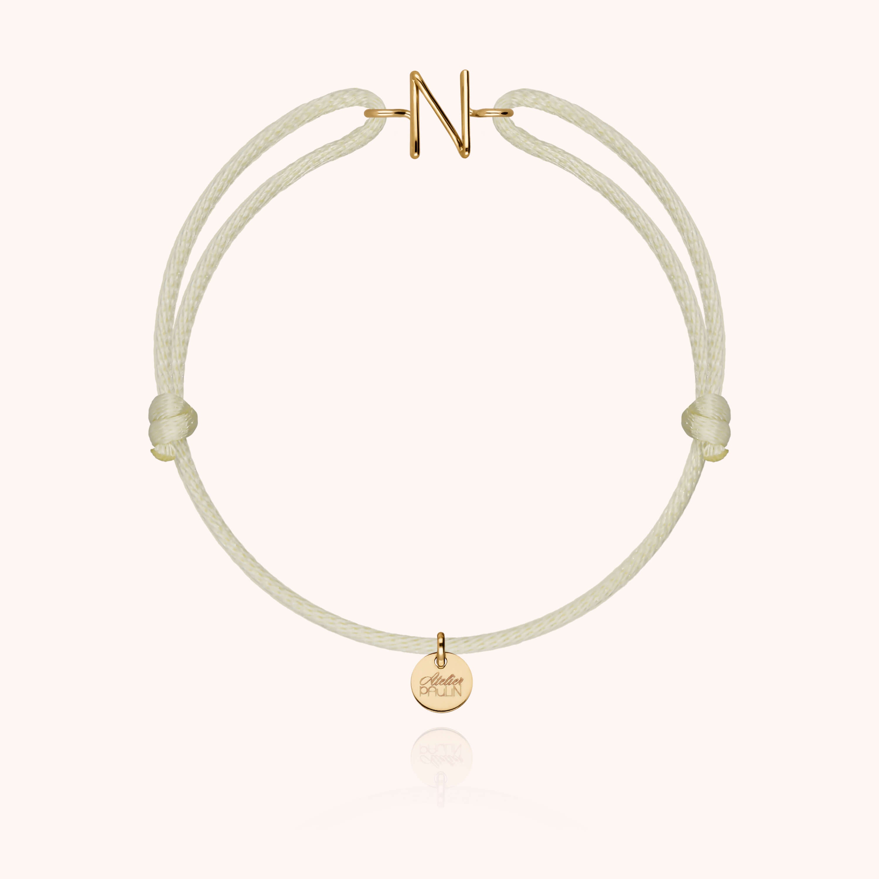 Initial Cord Bracelet - 18k yellow gold