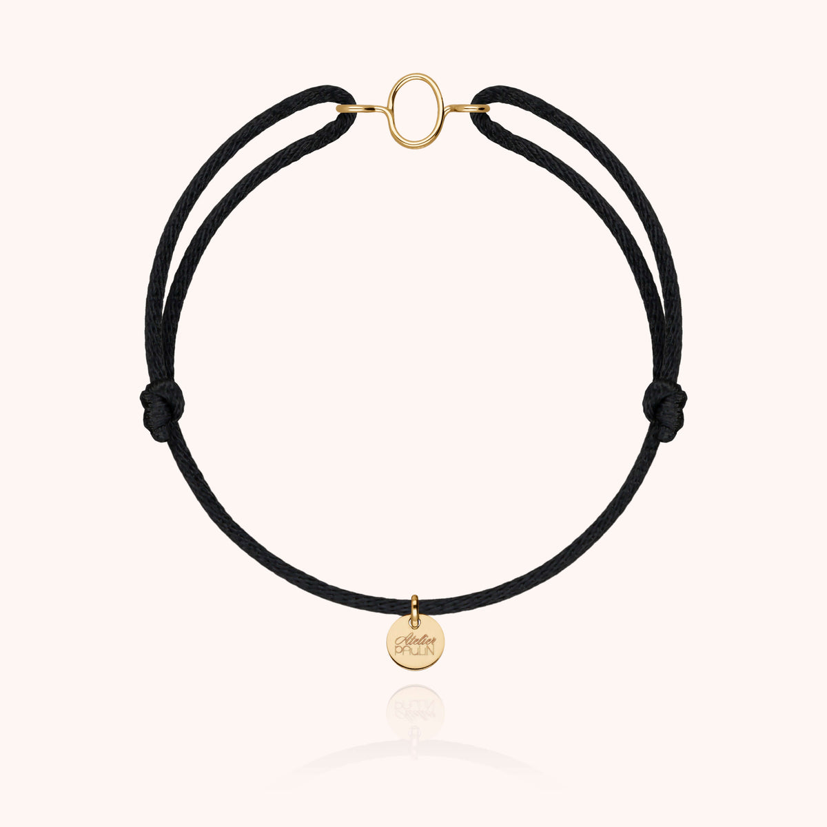 Kordelarmband Capitale Initiale aus 18K Gelbgold — personalisierbares Armband Atelier Paulin