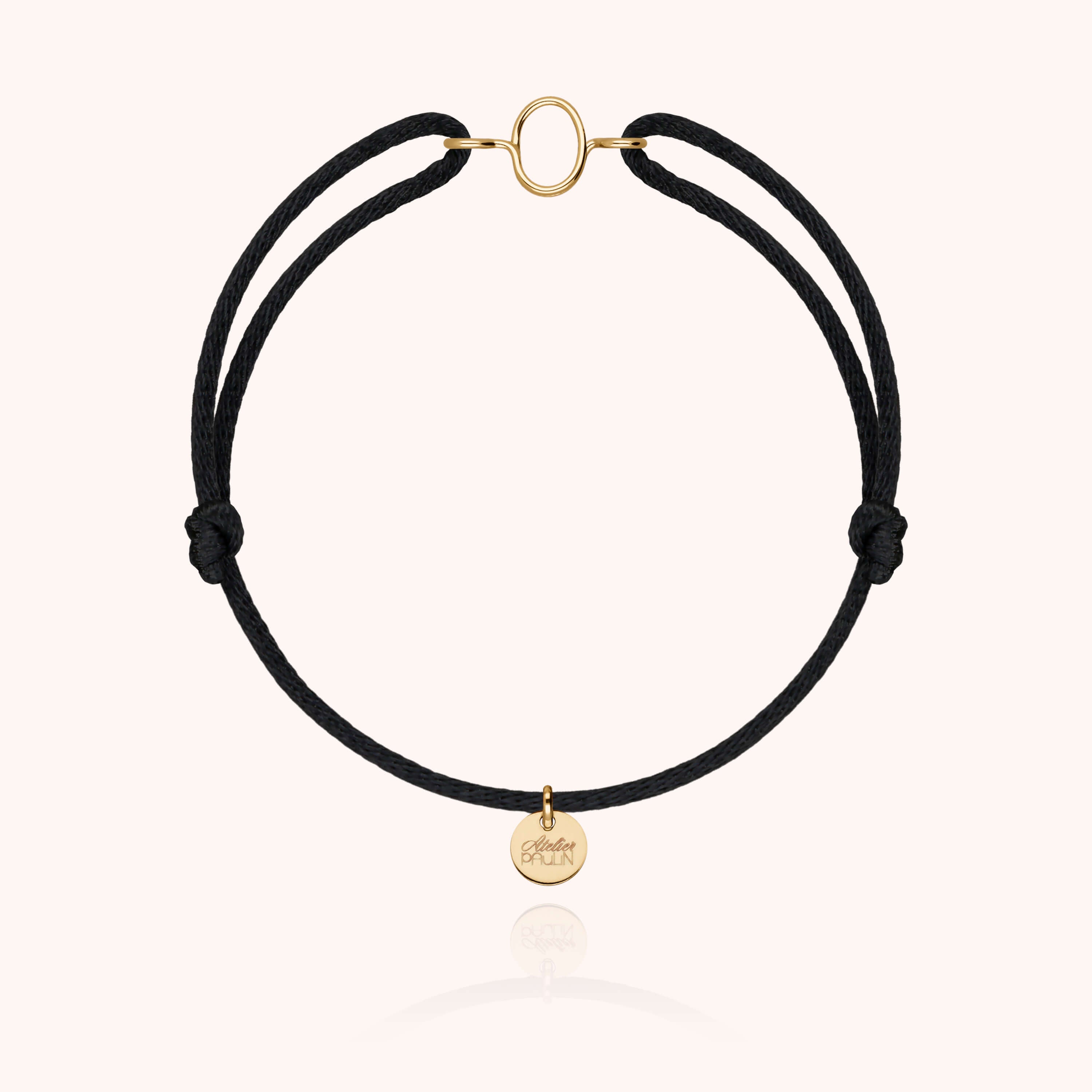 Initial Cord Bracelet - 18k yellow gold