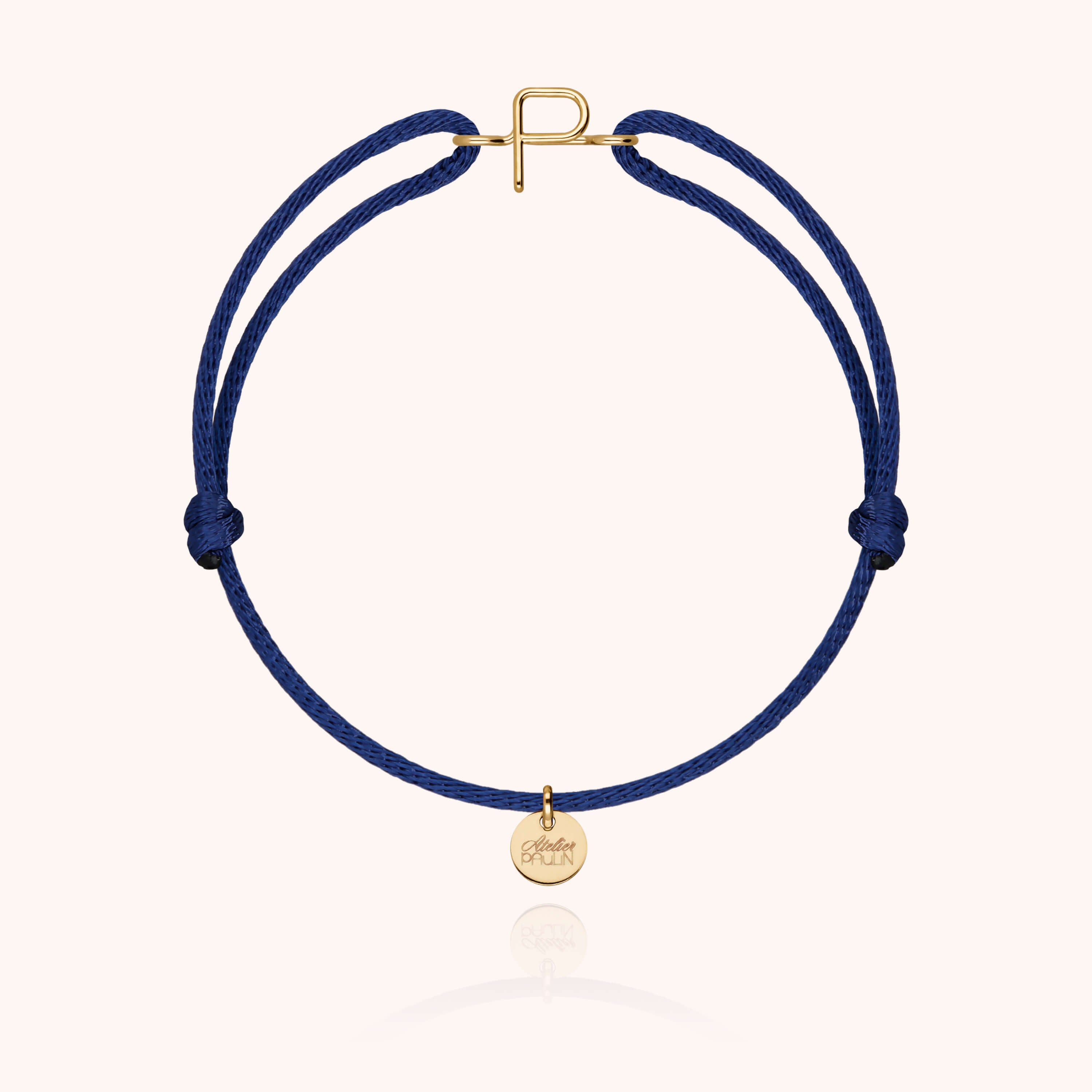 Initial Cord Bracelet - 18k yellow gold