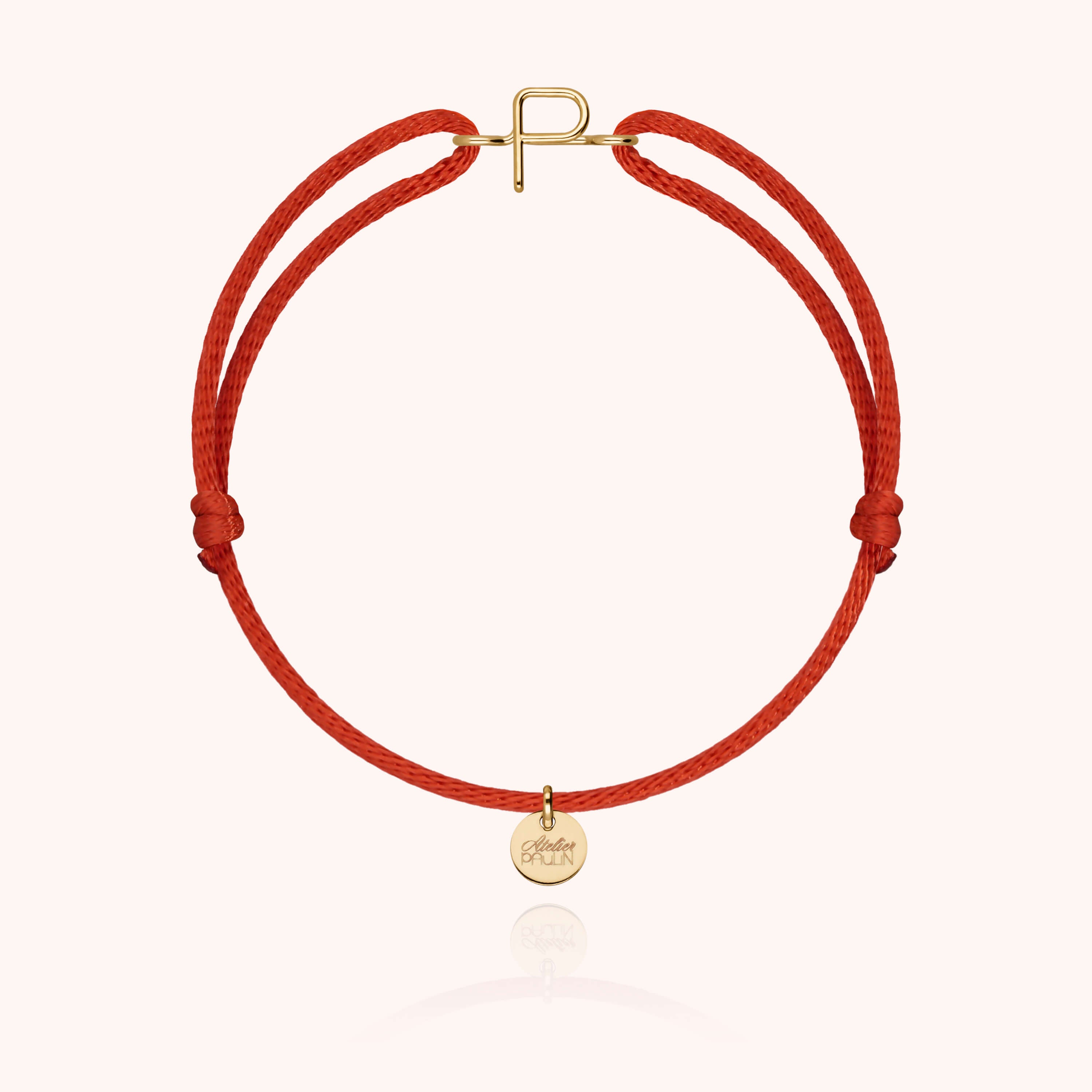 Initial Cord Bracelet - 18k yellow gold