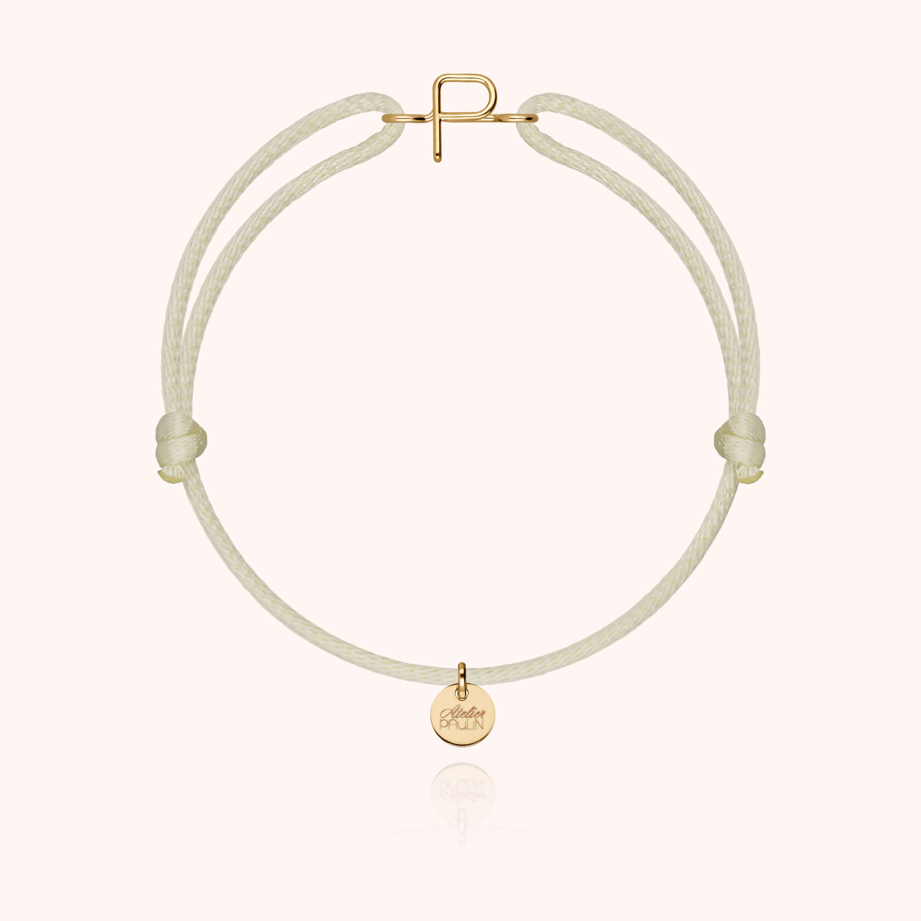 Initial Cord Bracelet - 18k yellow gold