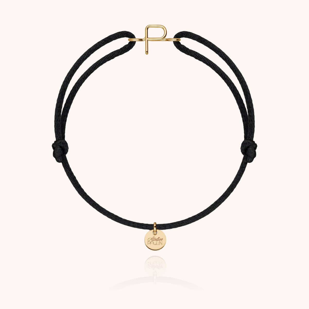 Kordelarmband Capitale Initiale aus 18K Gelbgold — personalisierbares Armband Atelier Paulin