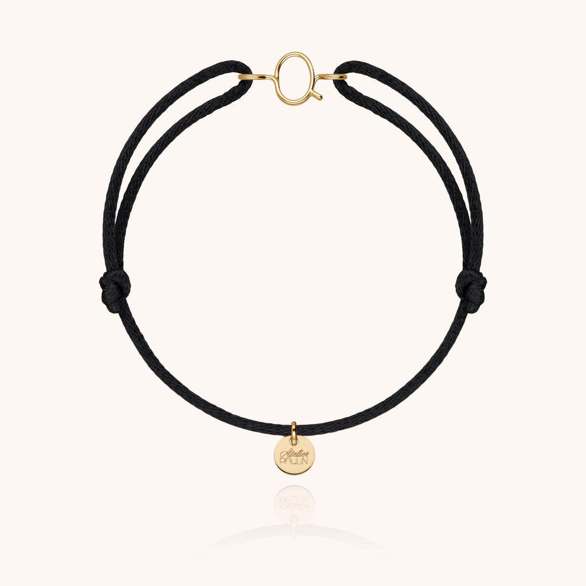 Kordelarmband Capitale Initiale aus 18K Gelbgold — personalisierbares Armband Atelier Paulin