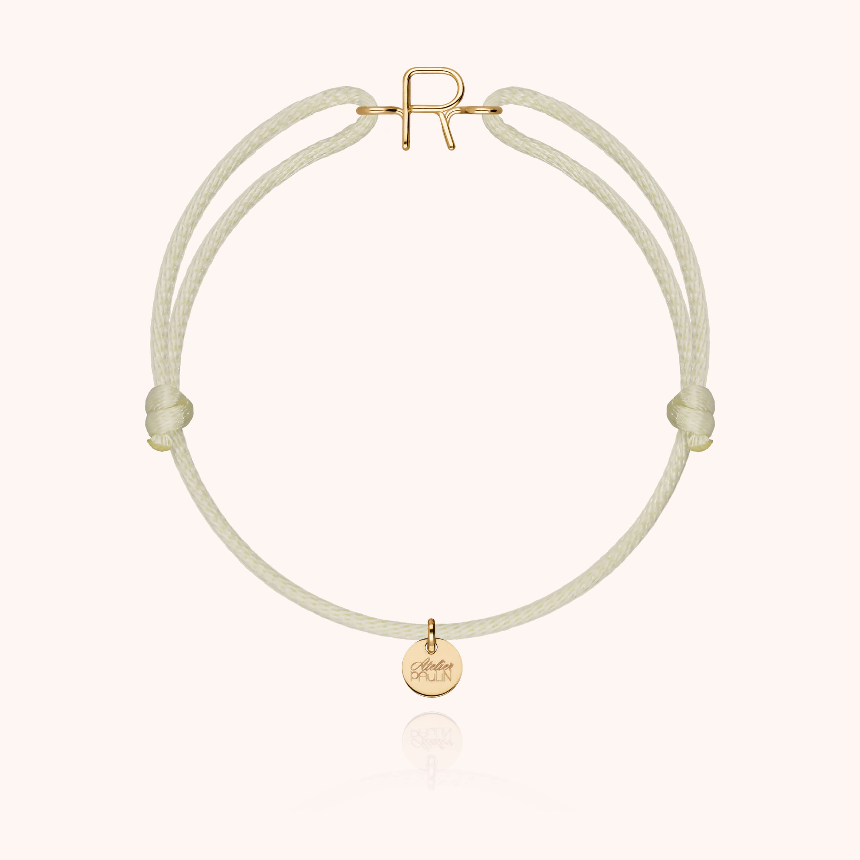 Initial Cord Bracelet - 18k yellow gold