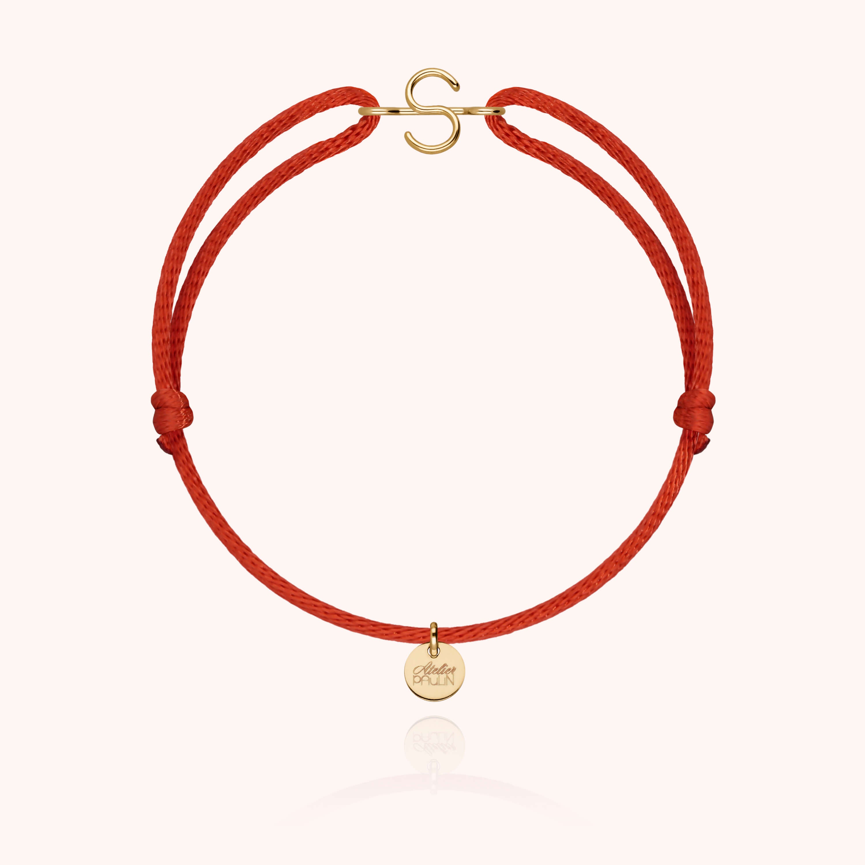 Initial Cord Bracelet - 18k yellow gold