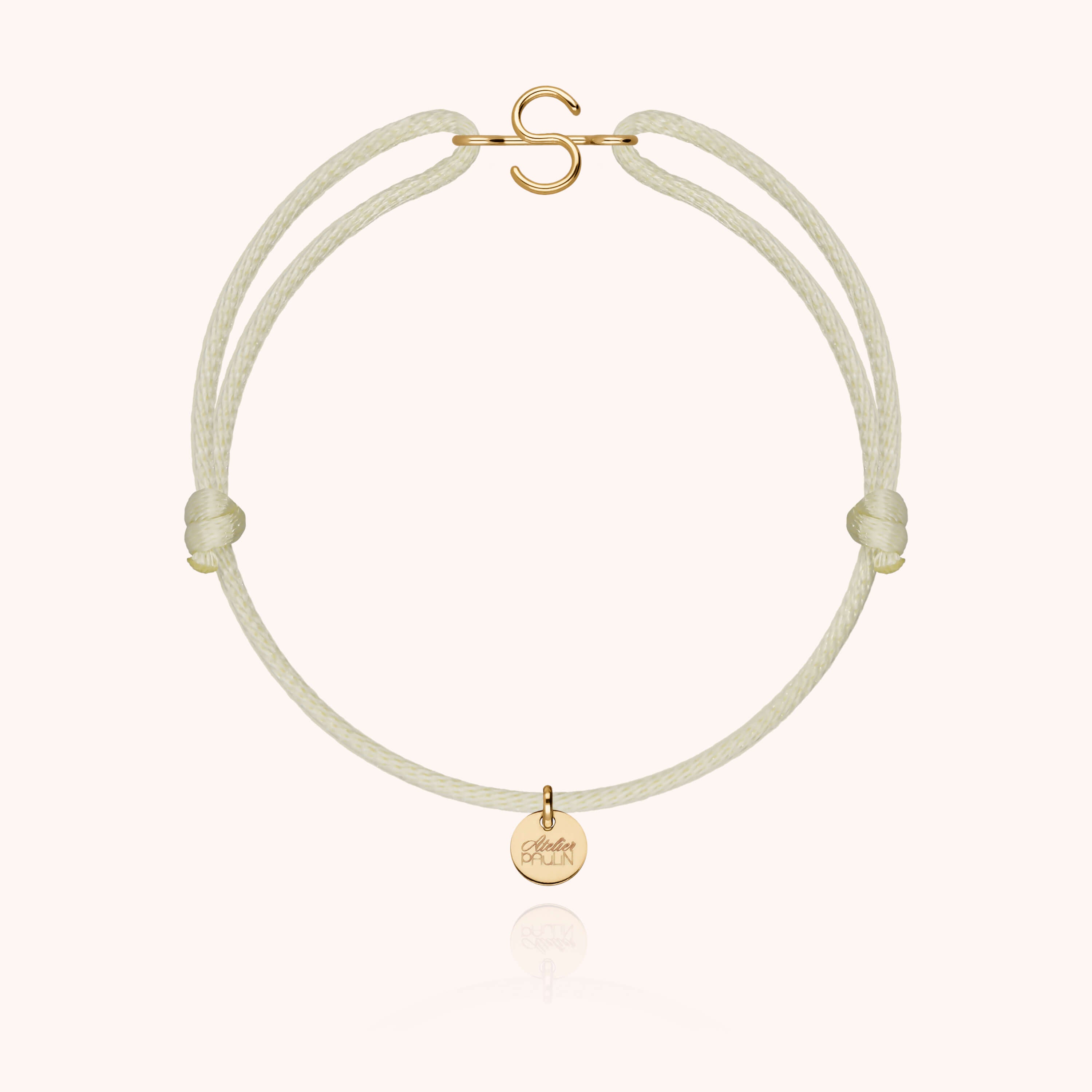 Initial Cord Bracelet - 18k yellow gold