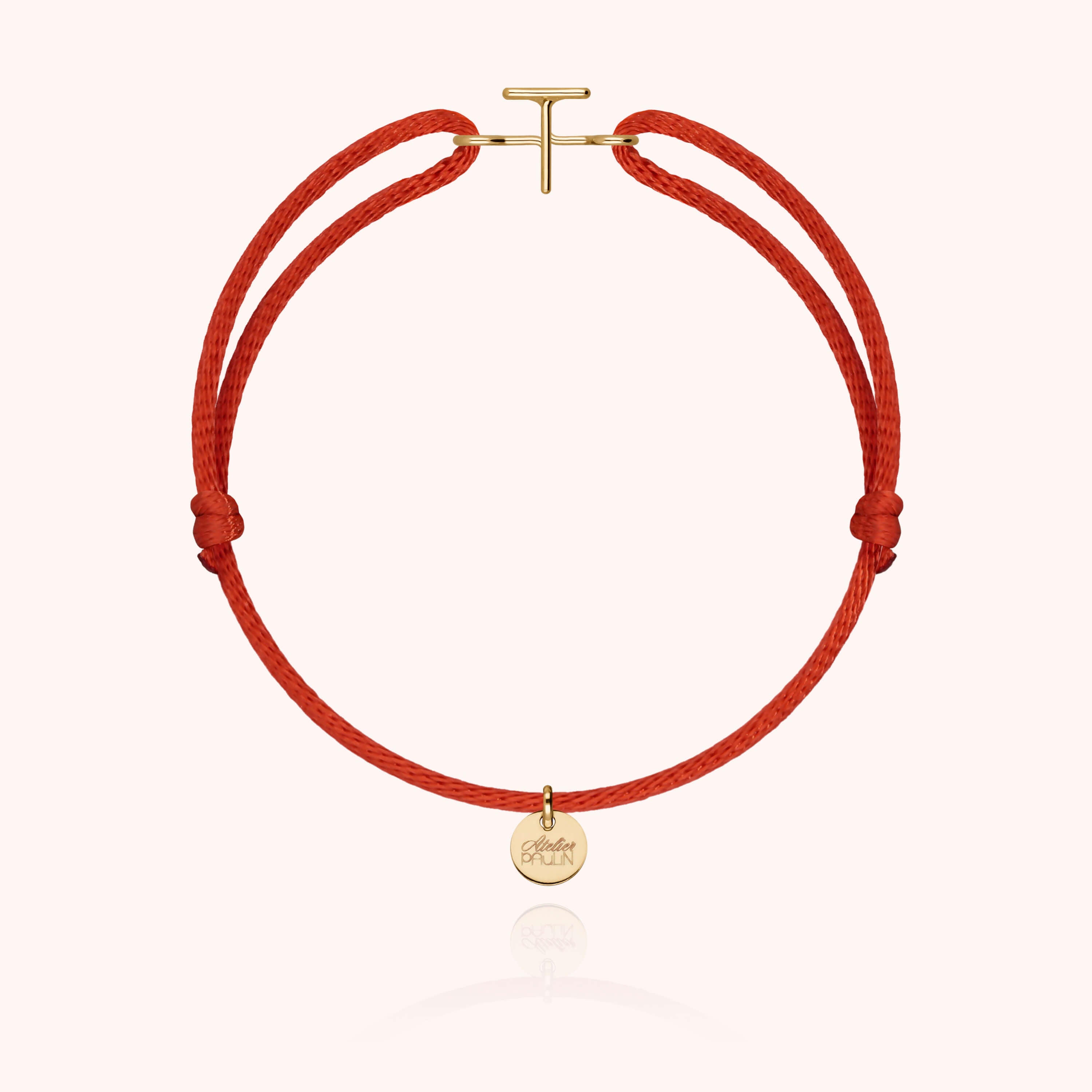 Initial Cord Bracelet - 18k yellow gold