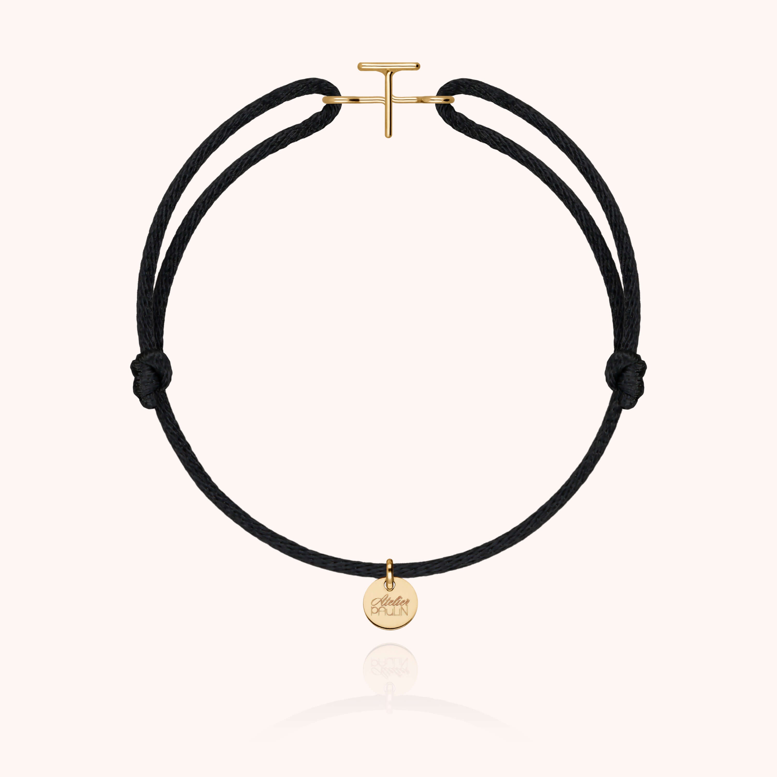 Bracelet Cordon Capitale Initiale en or jaune 18K — bracelet personnalisable Atelier Paulin