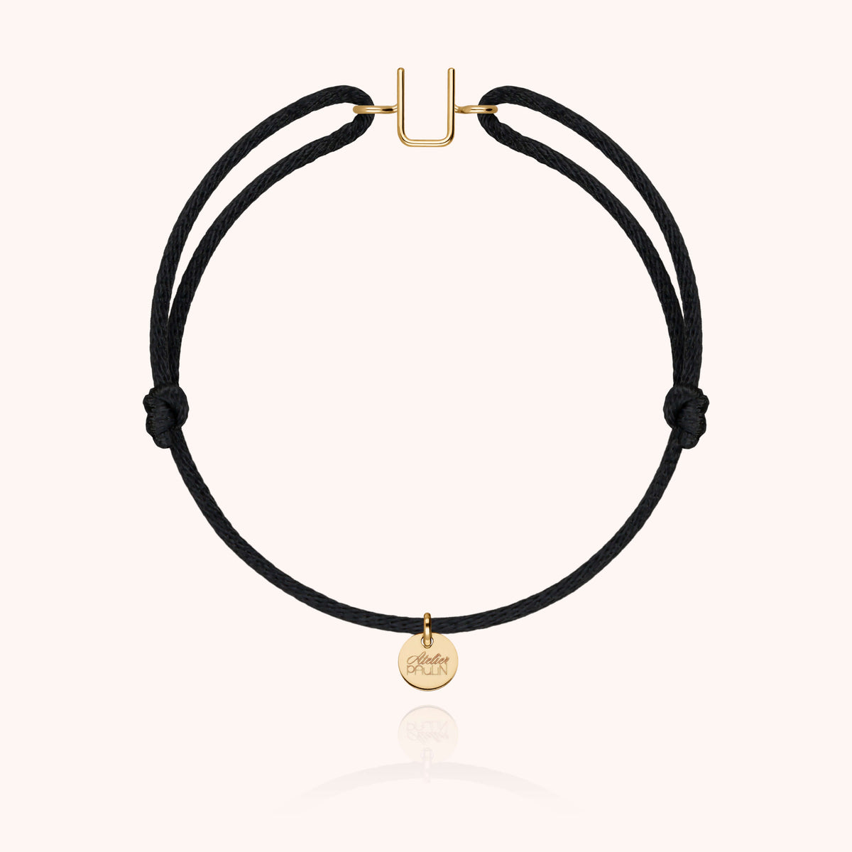 Kordelarmband Capitale Initiale aus 18K Gelbgold — personalisierbares Armband Atelier Paulin