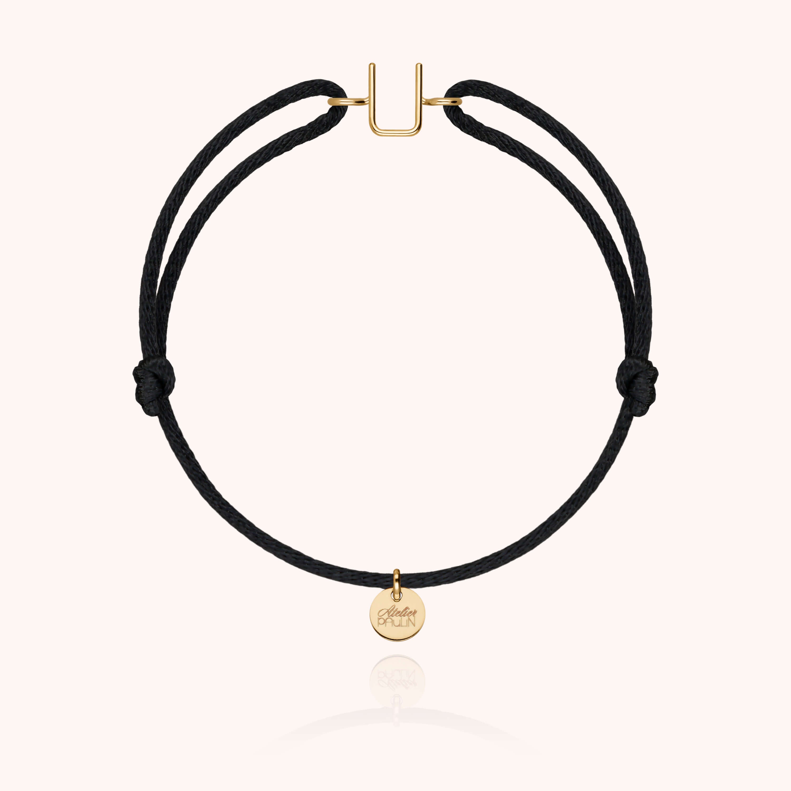 Bracelet Cordon Capitale Initiale en or jaune 18K — bracelet personnalisable Atelier Paulin