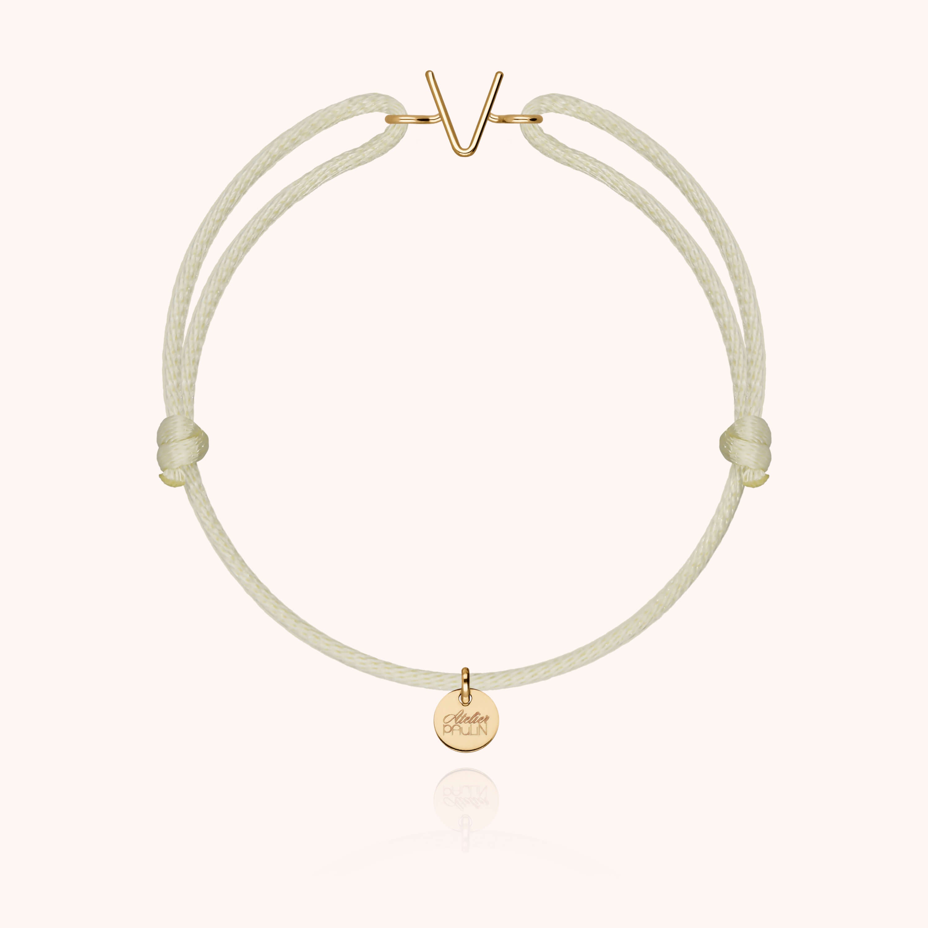 Initial Cord Bracelet - 18k yellow gold