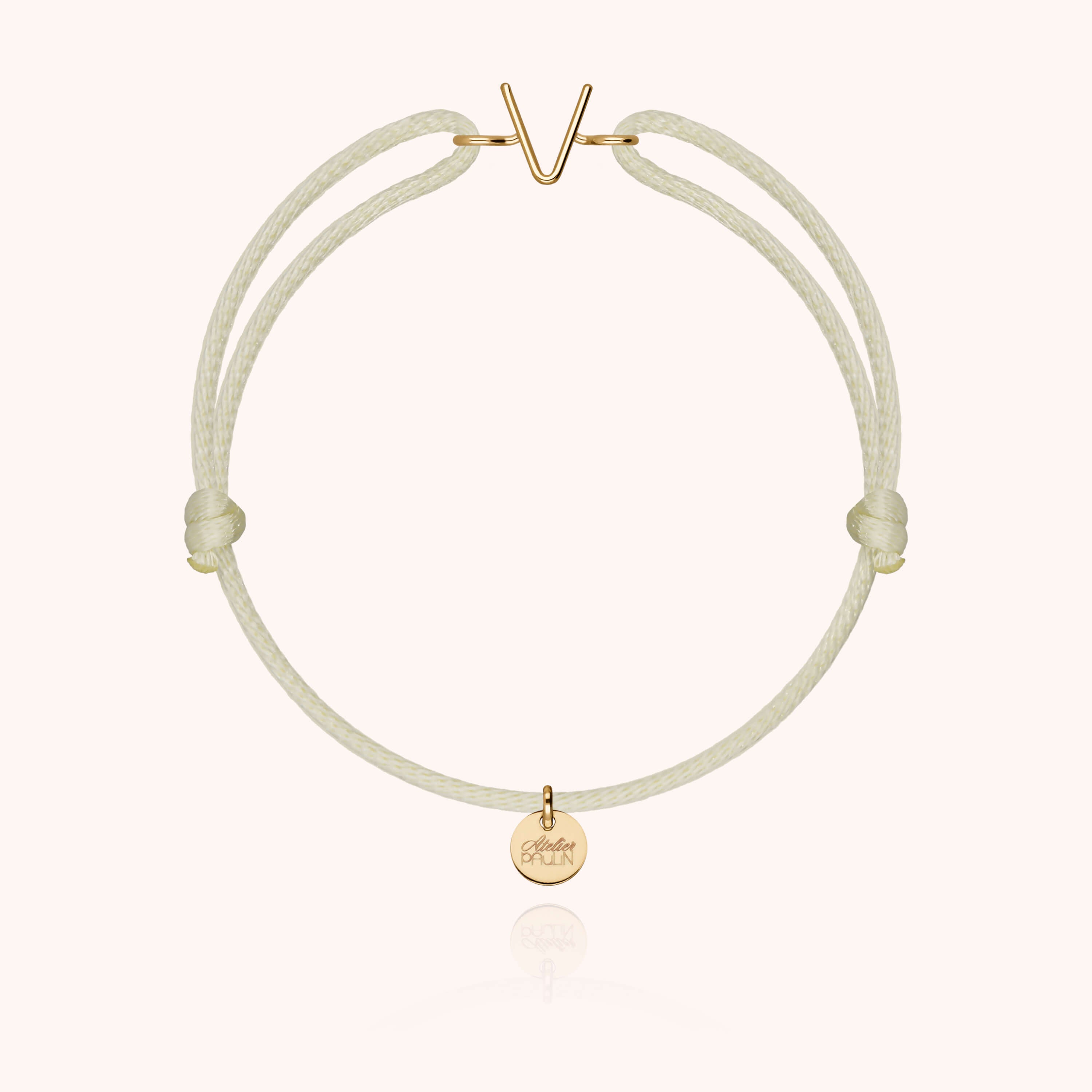 Bracelet Cordon Capitale Initiale — cadeau de luxe fait main Paris