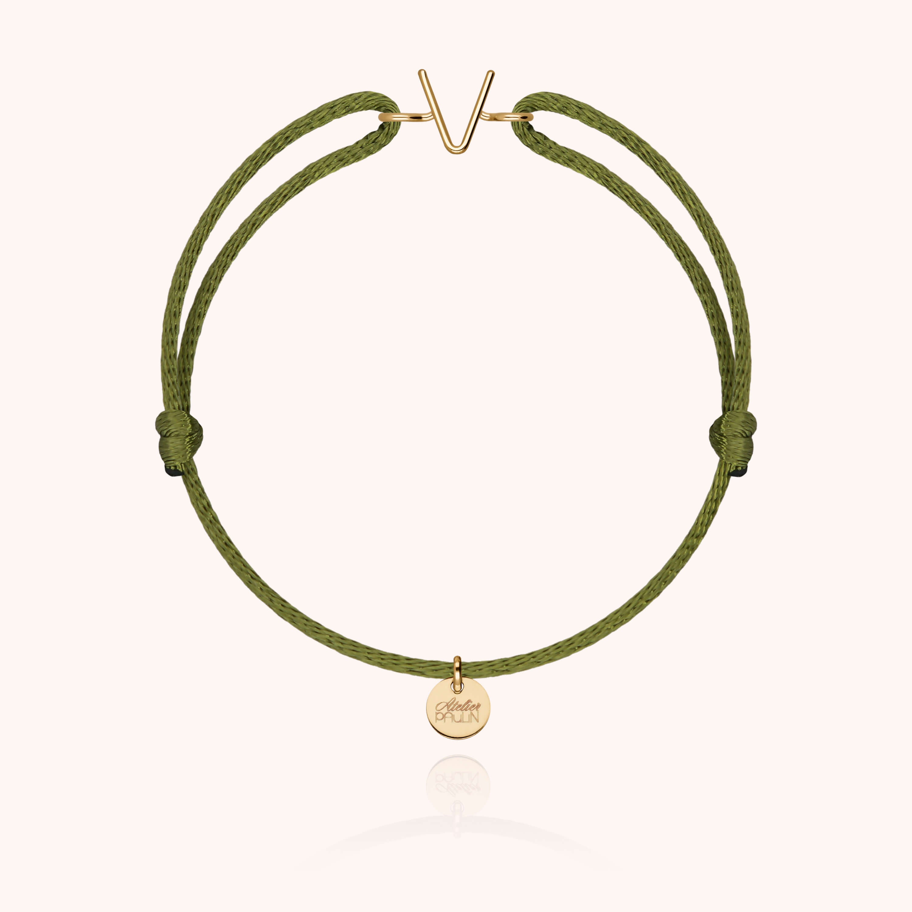 Initial Cord Bracelet - 18k yellow gold