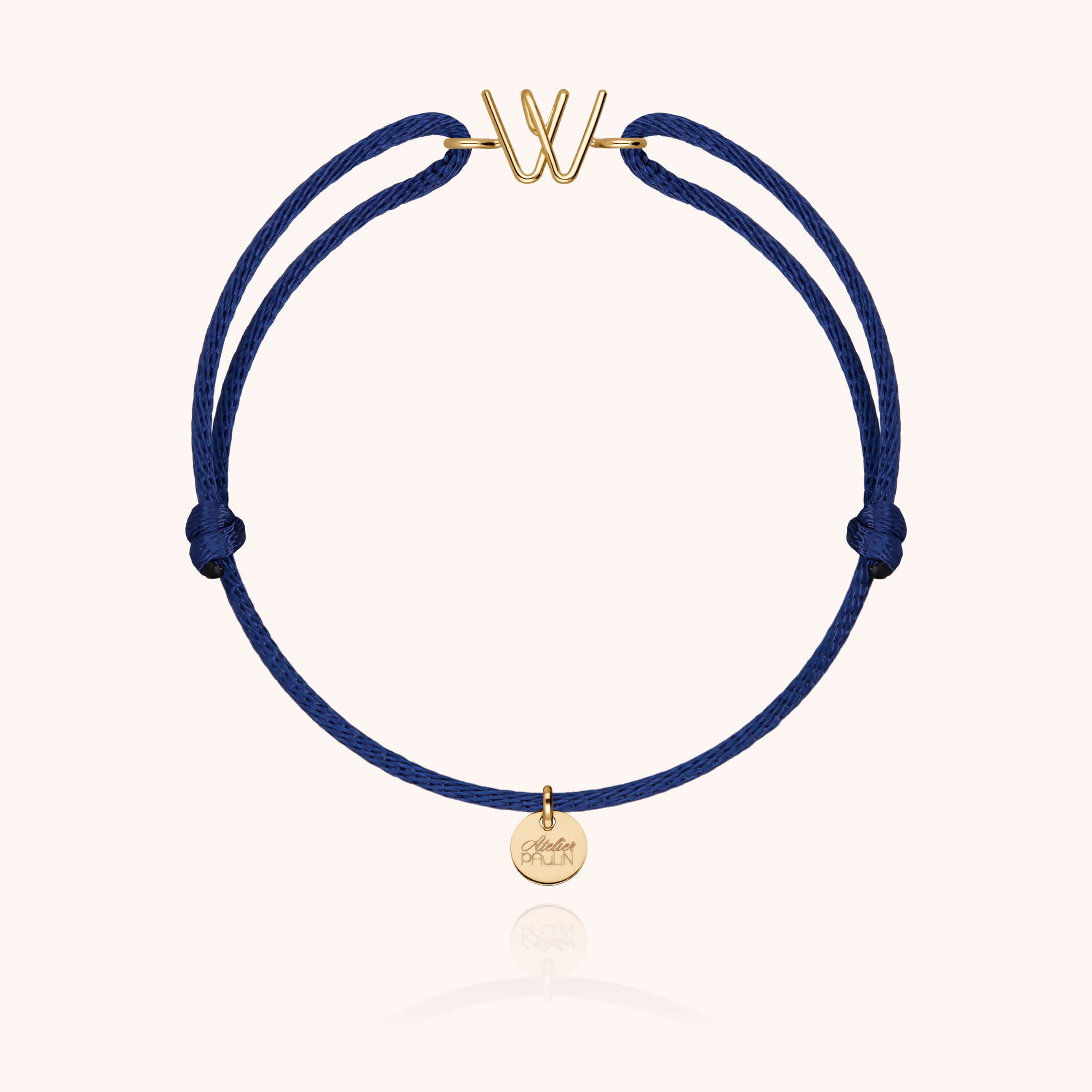 Initial Cord Bracelet - 18k yellow gold