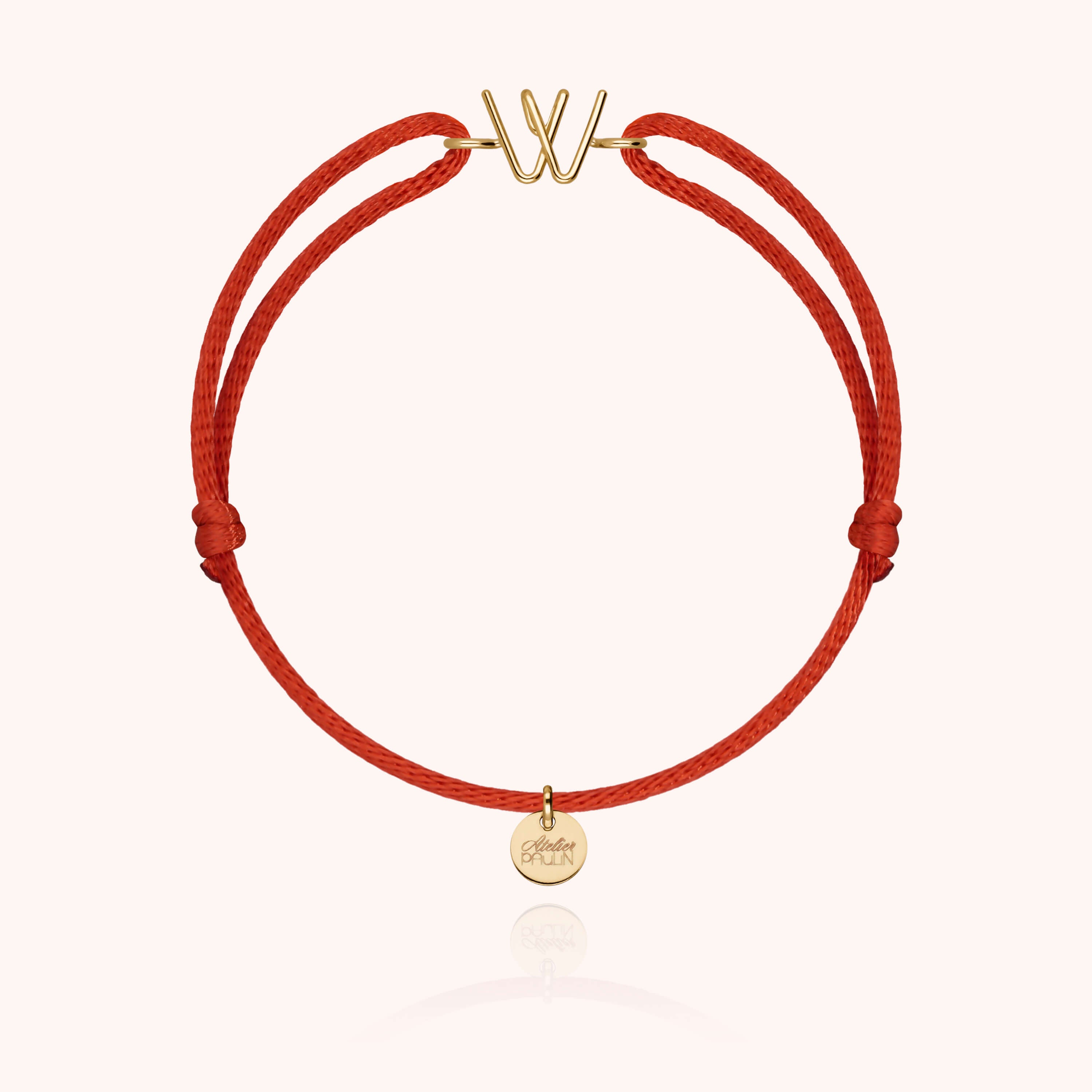 Initial Cord Bracelet - 18k yellow gold