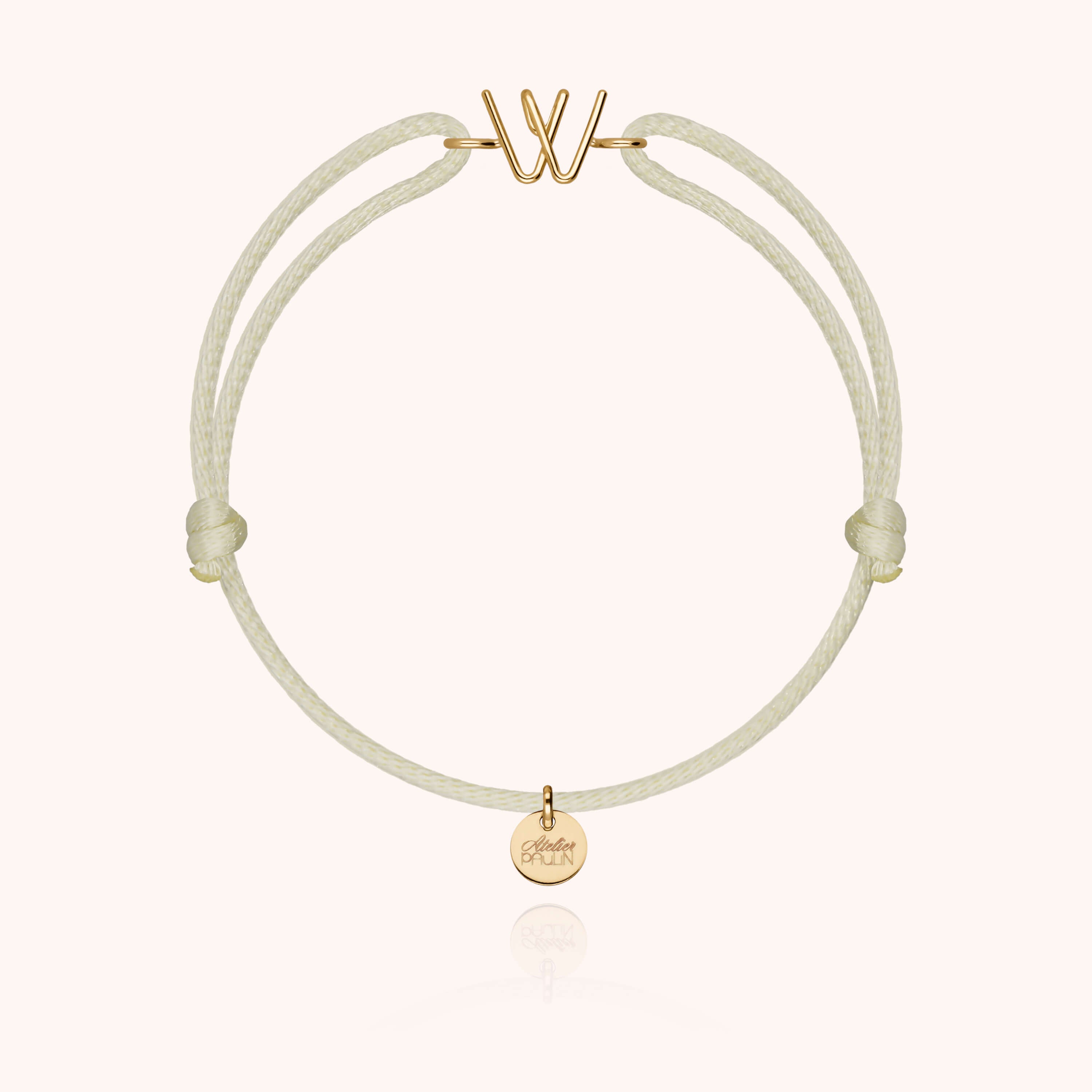 Initial Cord Bracelet - 18k yellow gold