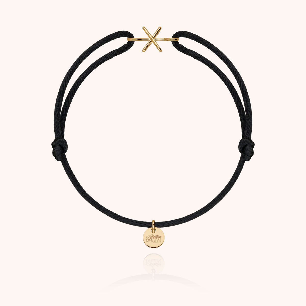 Kordelarmband Capitale Initiale aus 18K Gelbgold — personalisierbares Armband Atelier Paulin