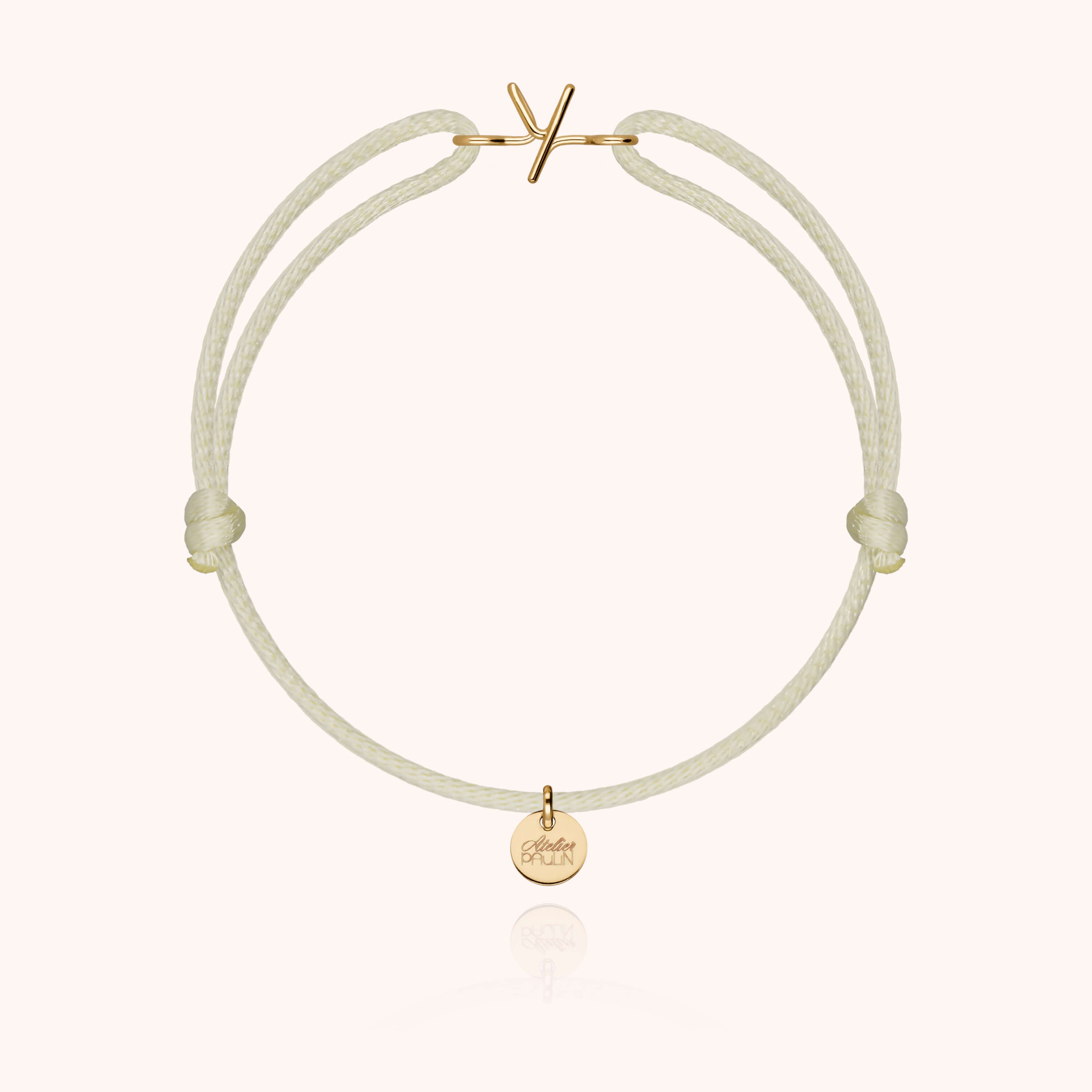 Initial Cord Bracelet - 18k yellow gold